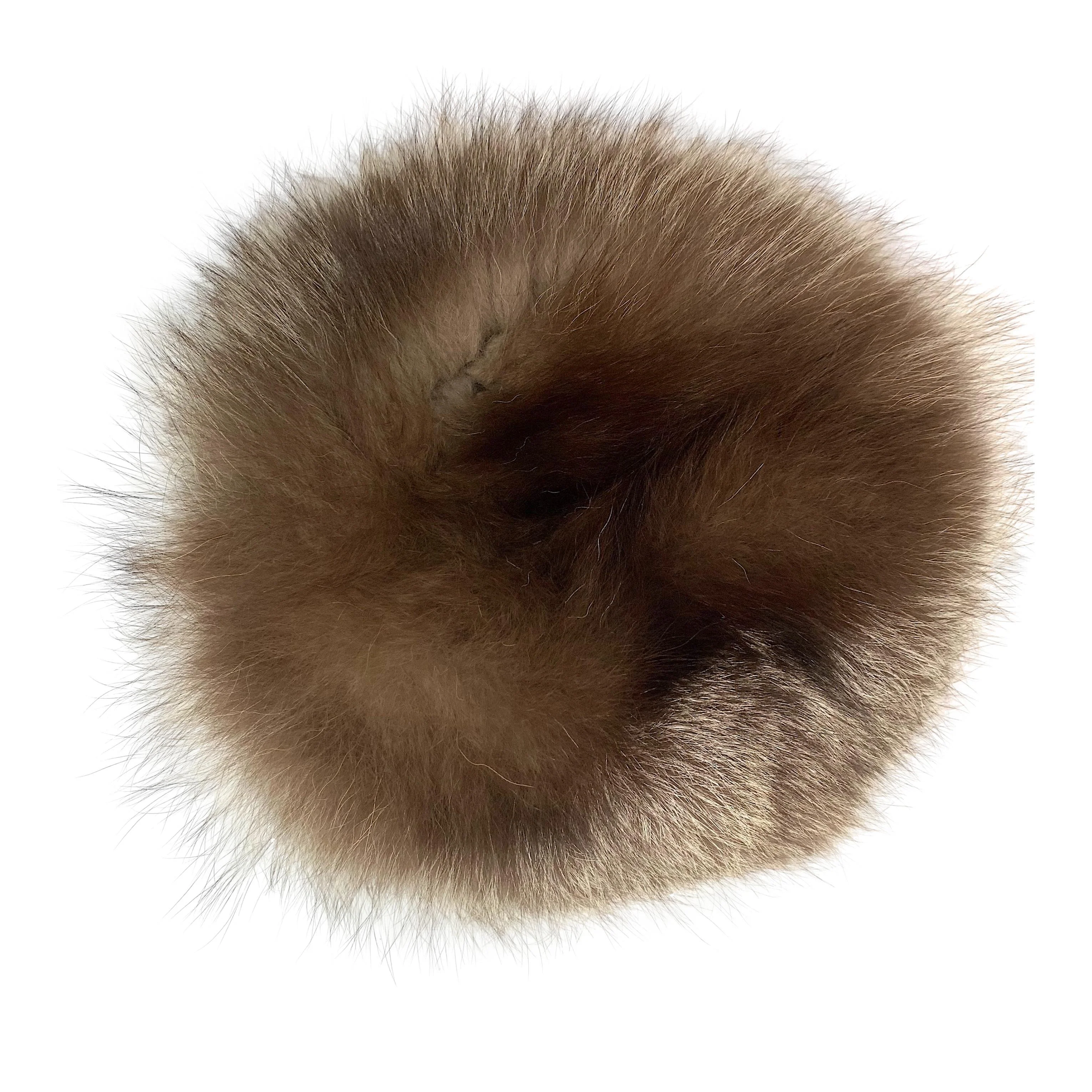80s Real Silver Fox Fur Pillbox Style Hat - Image 5