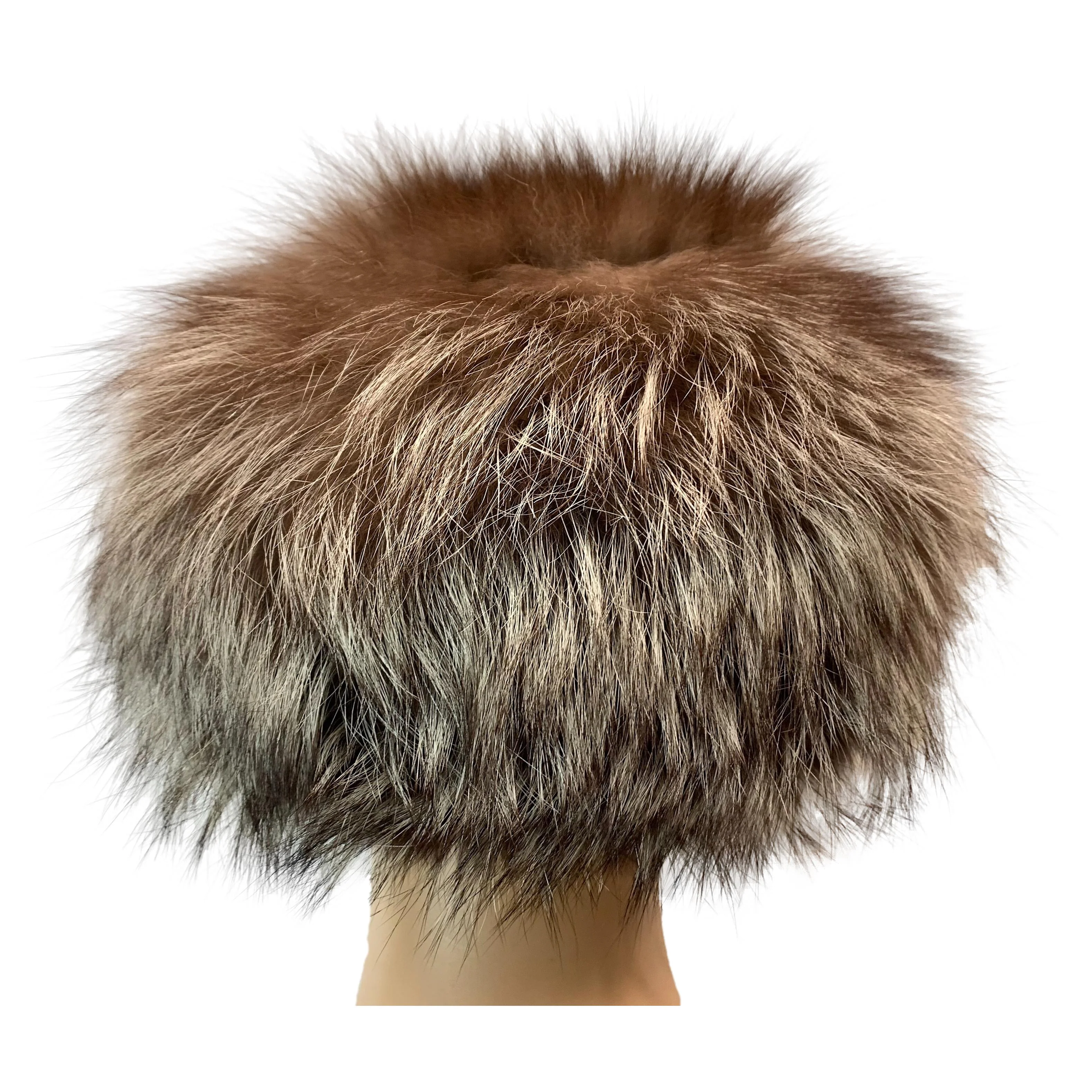 80s Real Silver Fox Fur Pillbox Style Hat - Image 7
