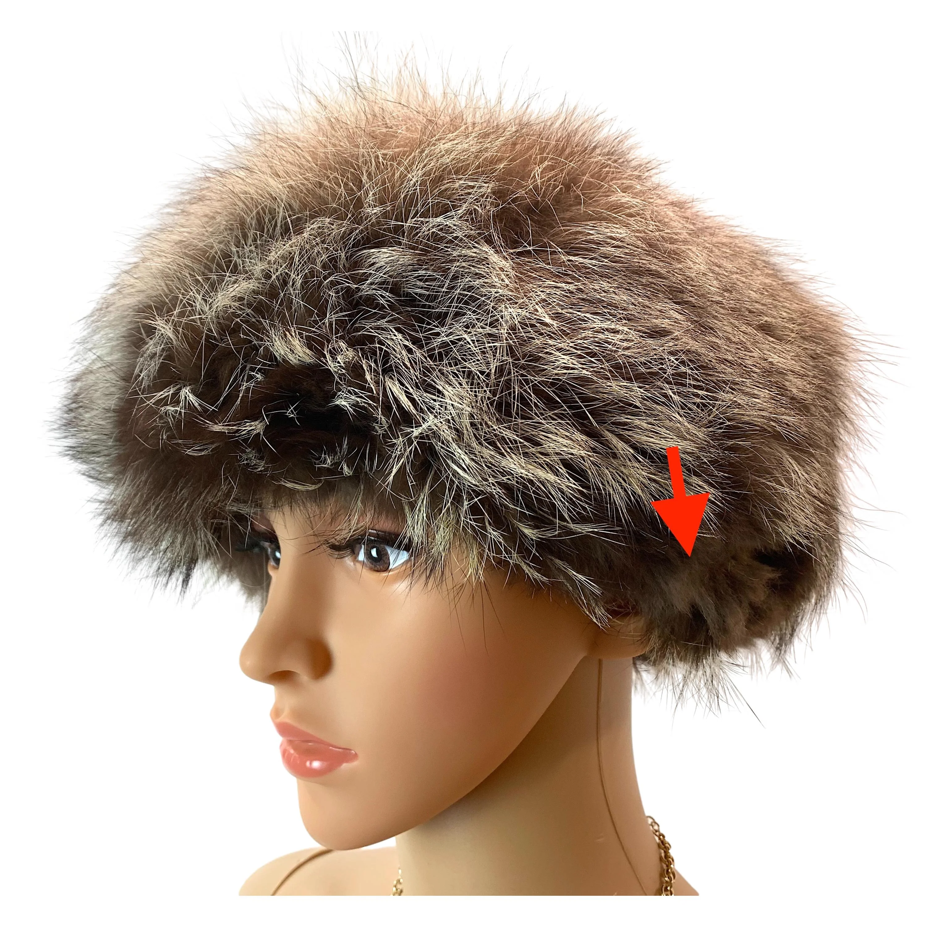 80s Real Silver Fox Fur Pillbox Style Hat - Image 8