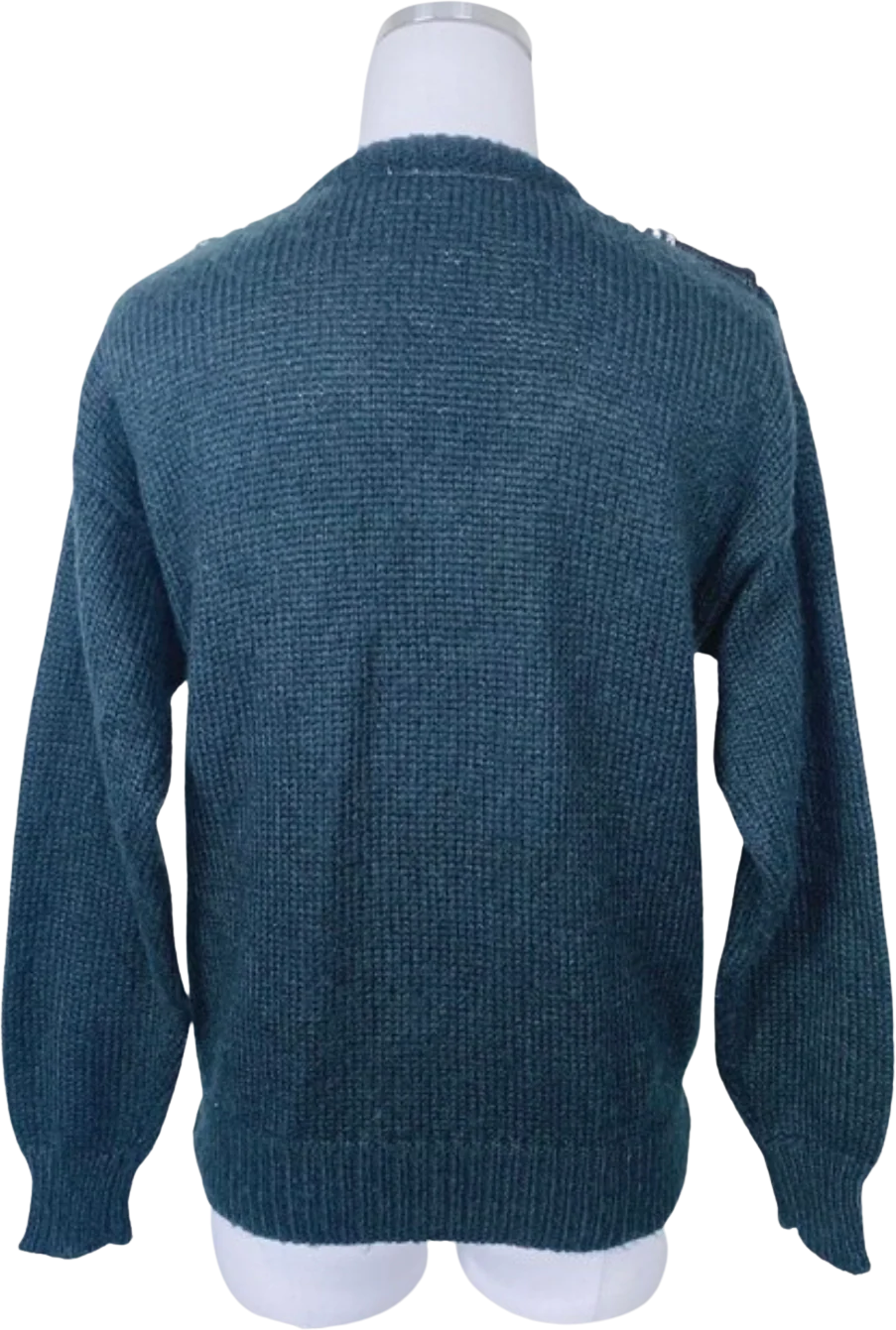 80s 80s Vintage Black White Acrylic Sweater - Image 2