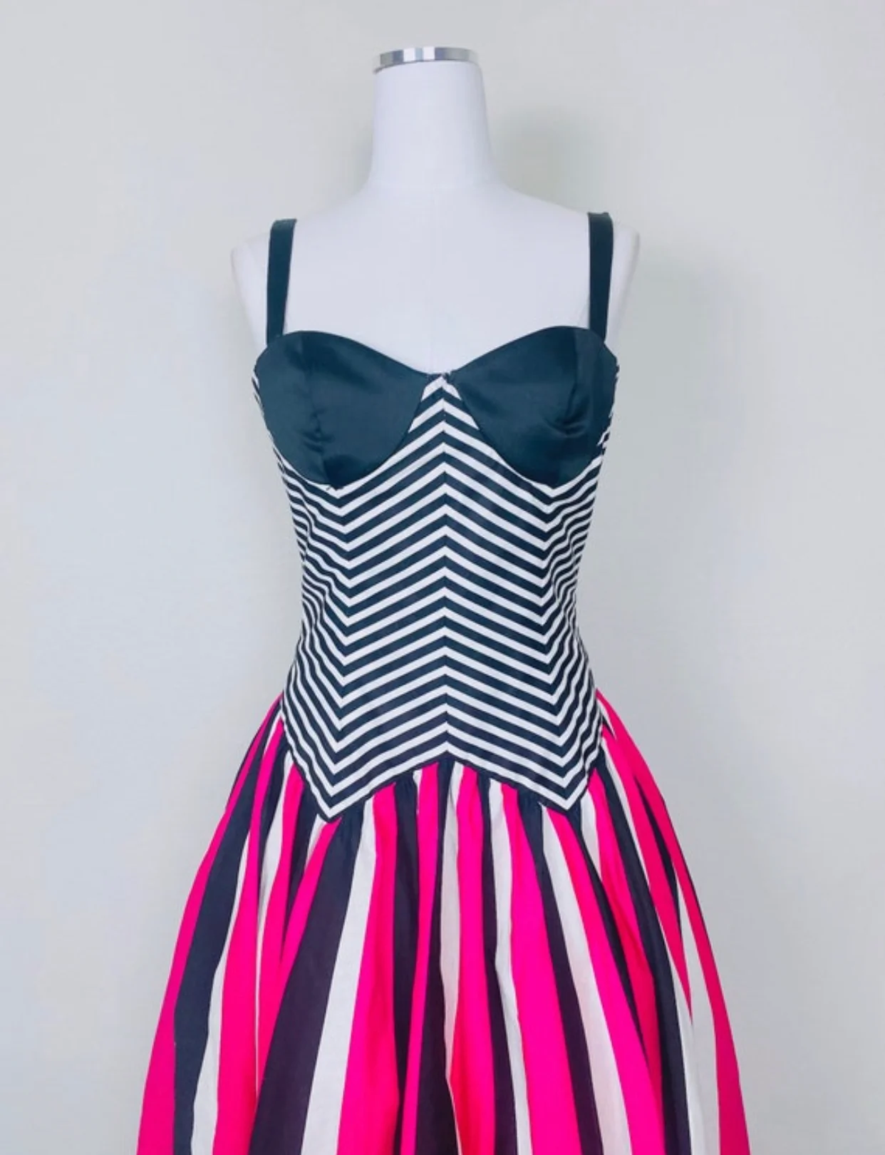 80s 80s Vintage Victor Costa Goth Bustier Dress By Victor Costa - Image 5