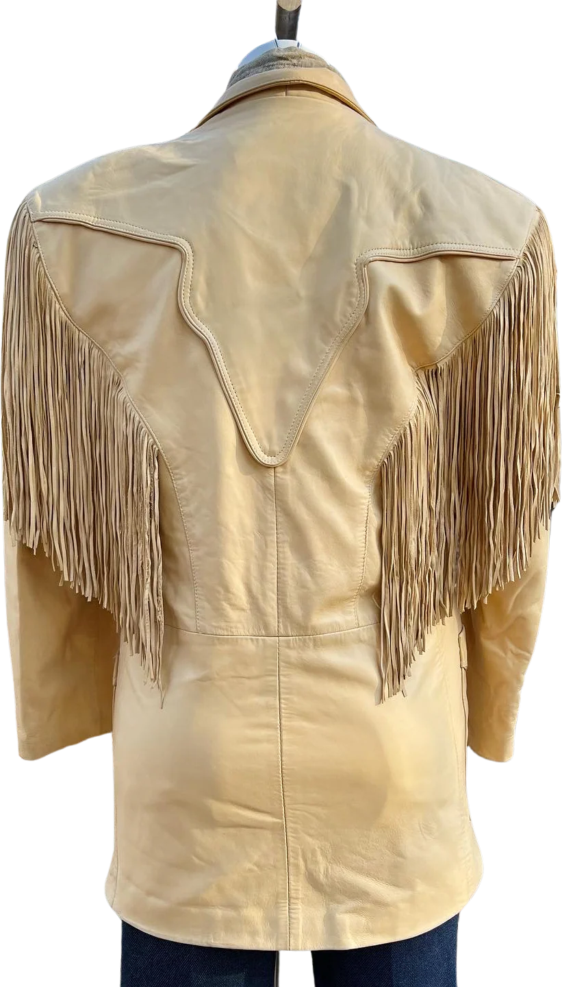 80s Western Leather Fringe Jacket by Continental Leather Fashions - Image 2