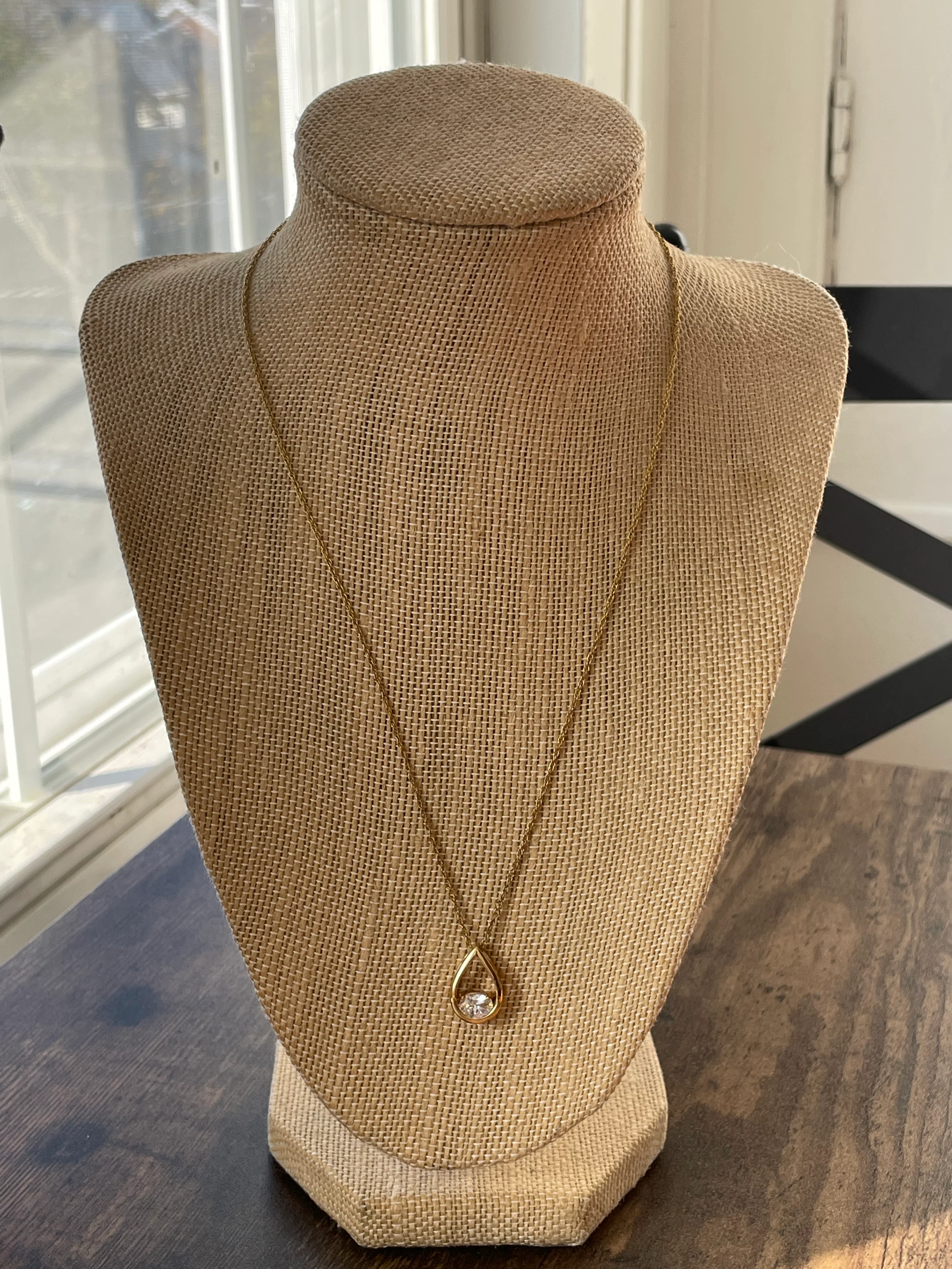 80s/90s 12k Gold Filled Necklace With Cz Pendant - Image 11