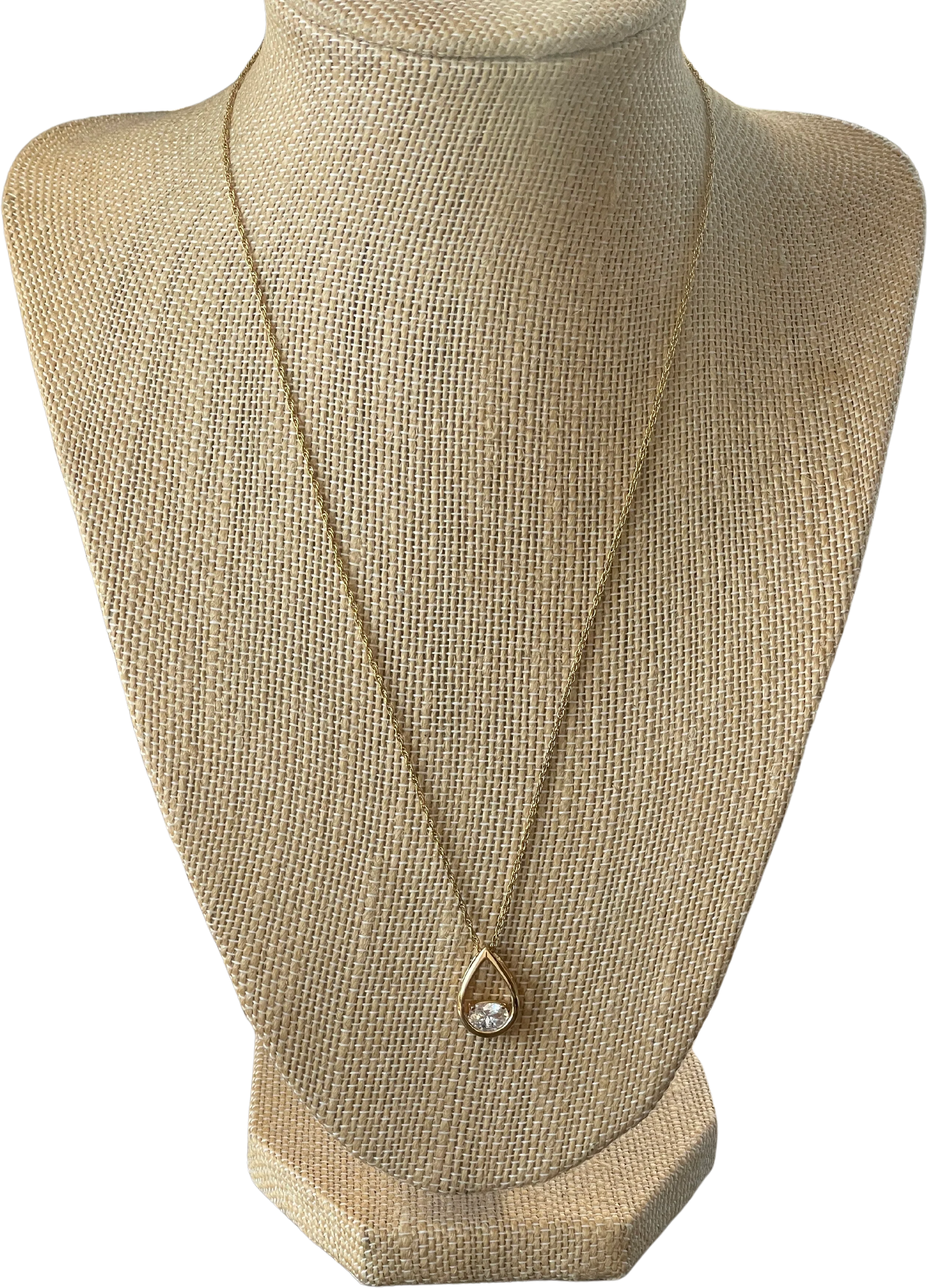 80s/90s 12k Gold Filled Necklace With Cz Pendant - Image 2