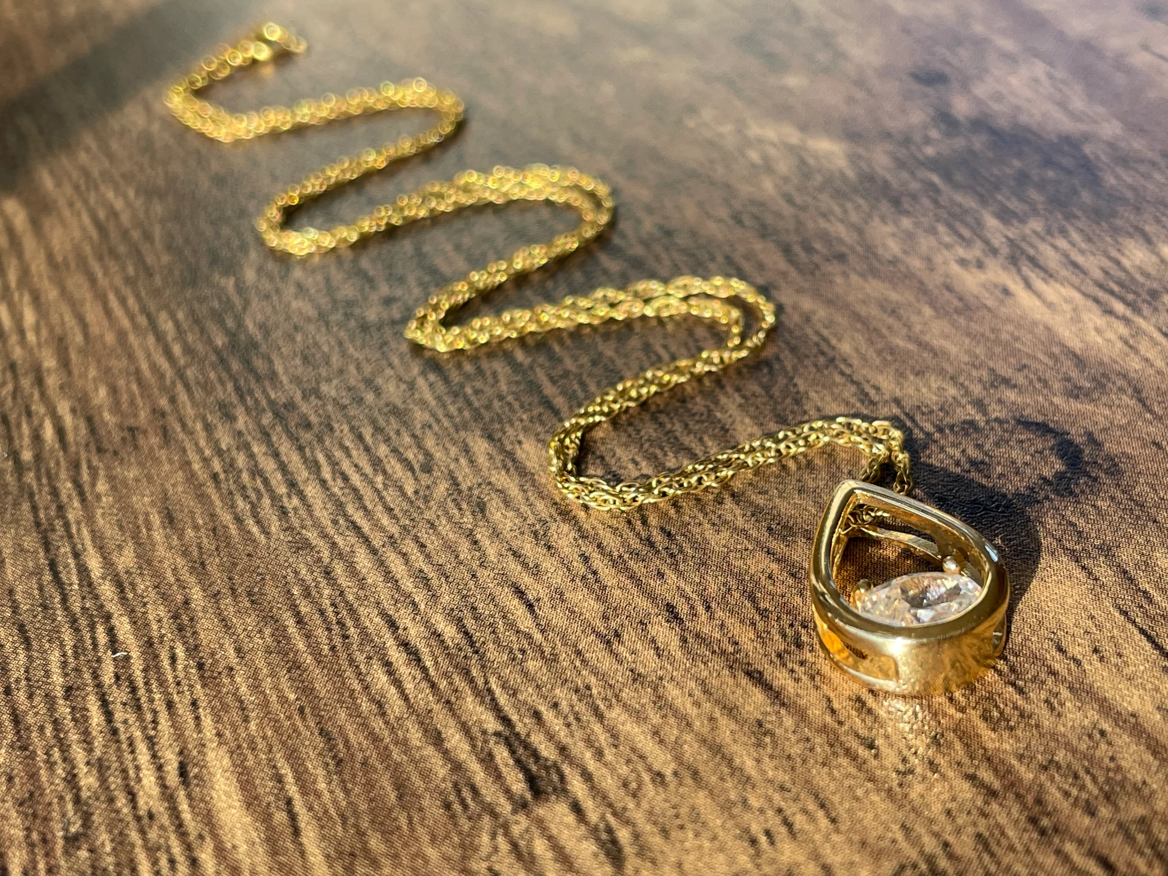 80s/90s 12k Gold Filled Necklace With Cz Pendant - Image 8