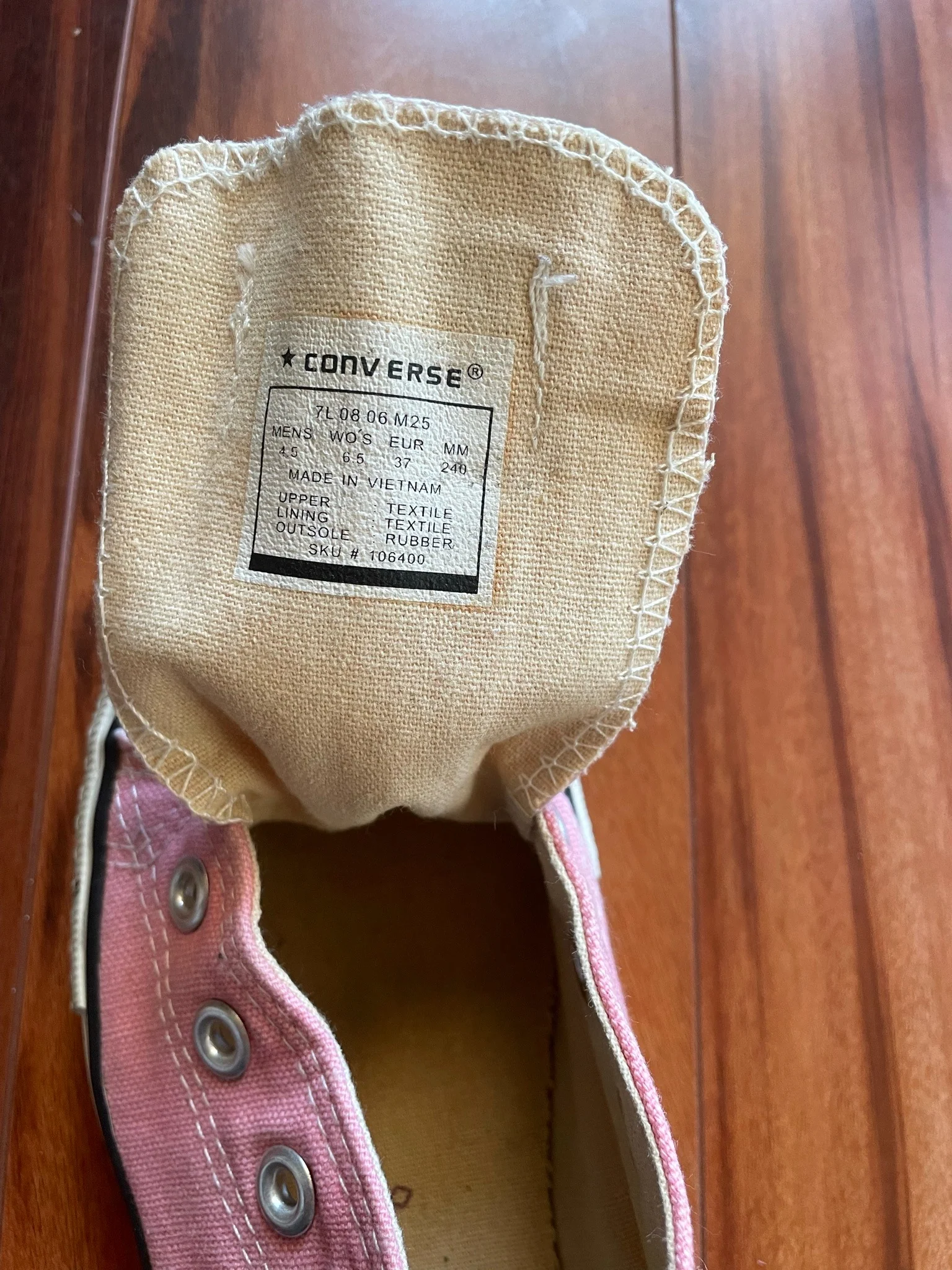 80s/90s Pink Vintage Chuck Taylor Sneakers By Converse - Image 6