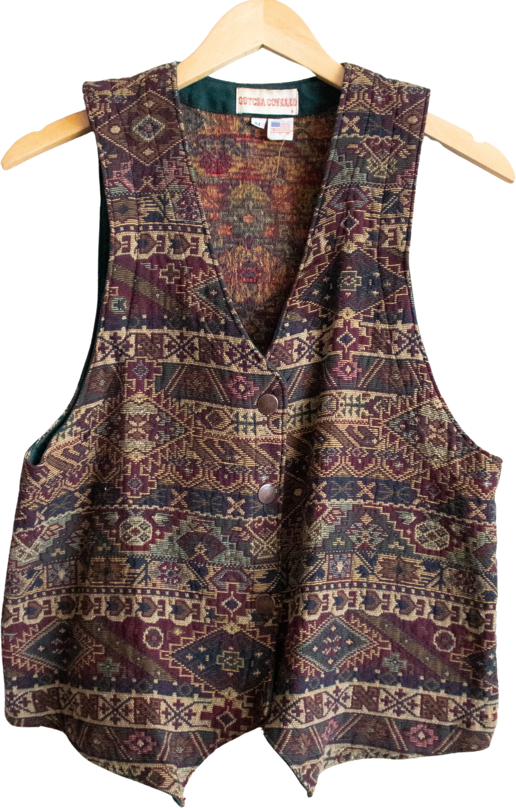 80s/90s Multicolored Patterned Vest Medium by Gotcha Covered