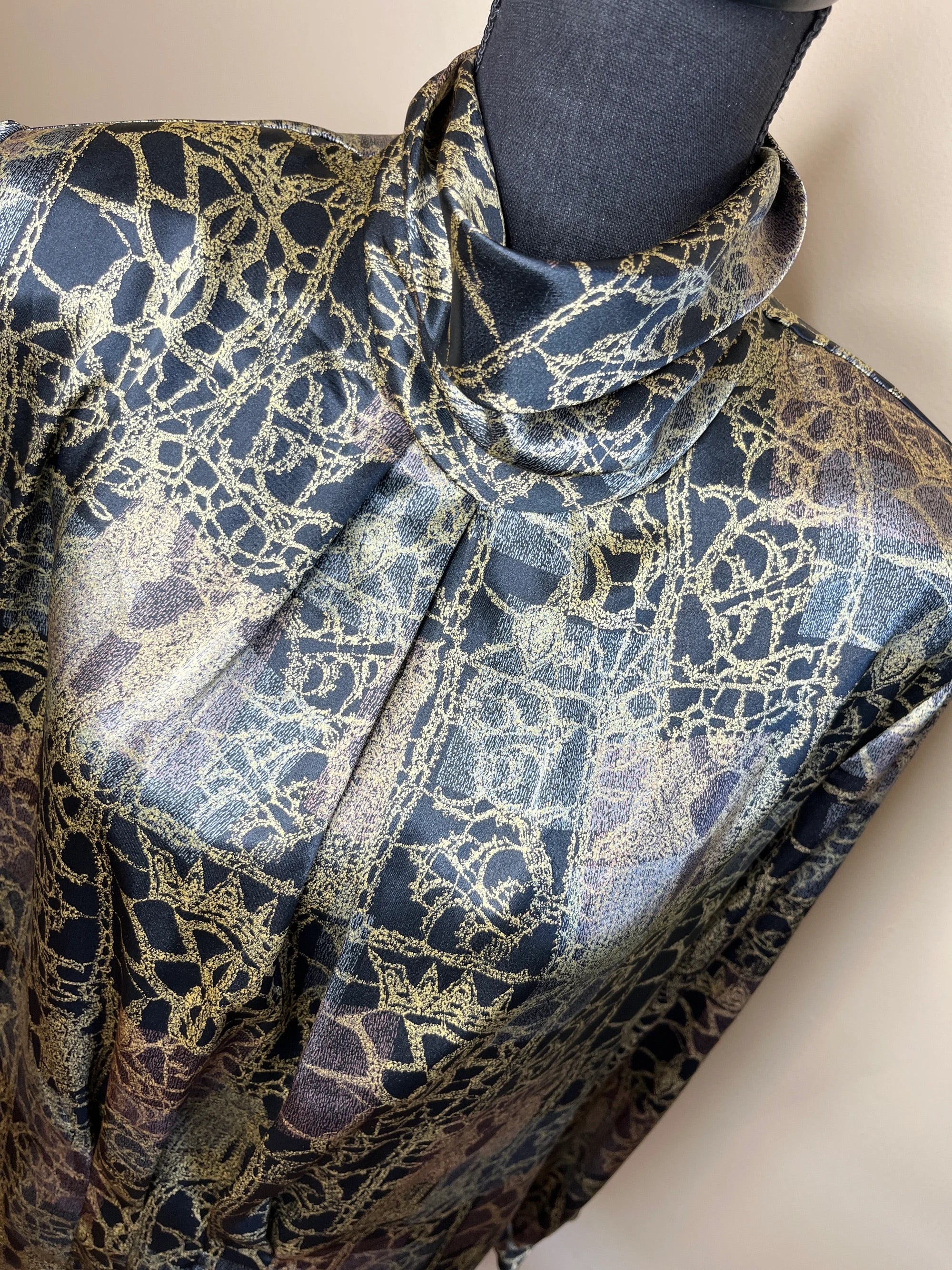 80s/90s Mock Neck Blouse By Nicola - Image 3