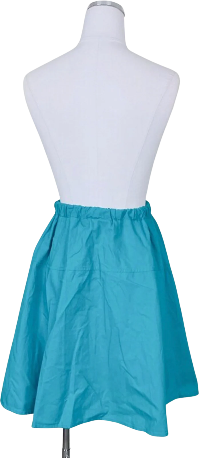 80s/90s 80s Turquoise Linen High Waisted Mini Skirt - Image 2