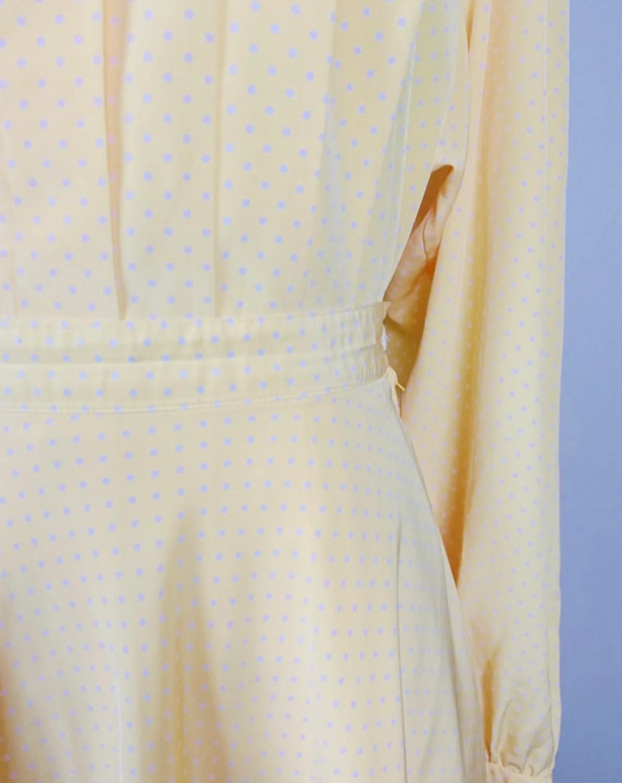 80s/90s 80s Vintage Chaus Pastel Yellow Polka Dot Skirt By Chaus - Image 5
