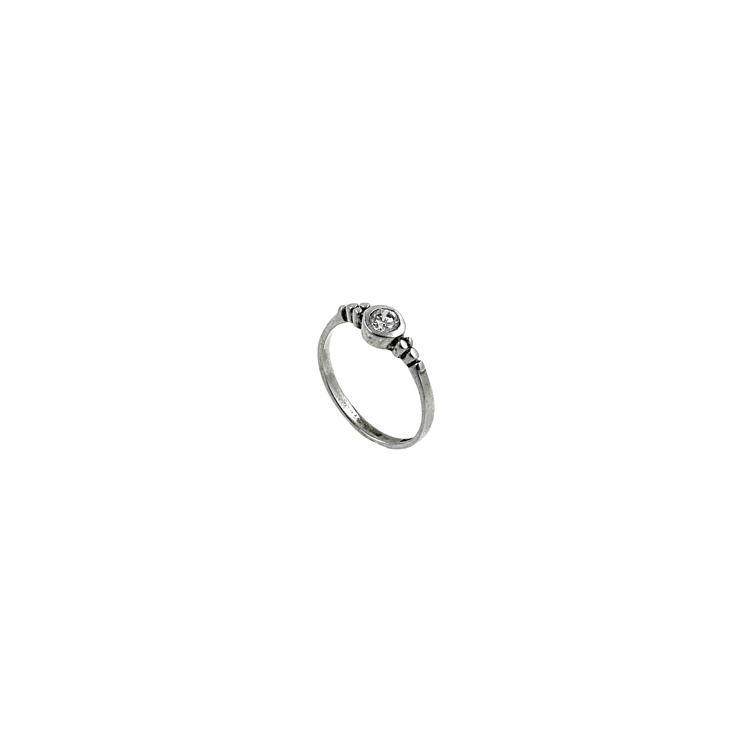 80s/90s 925 Sterling Cz Woman Solitaire Ring By Ima - Image 6
