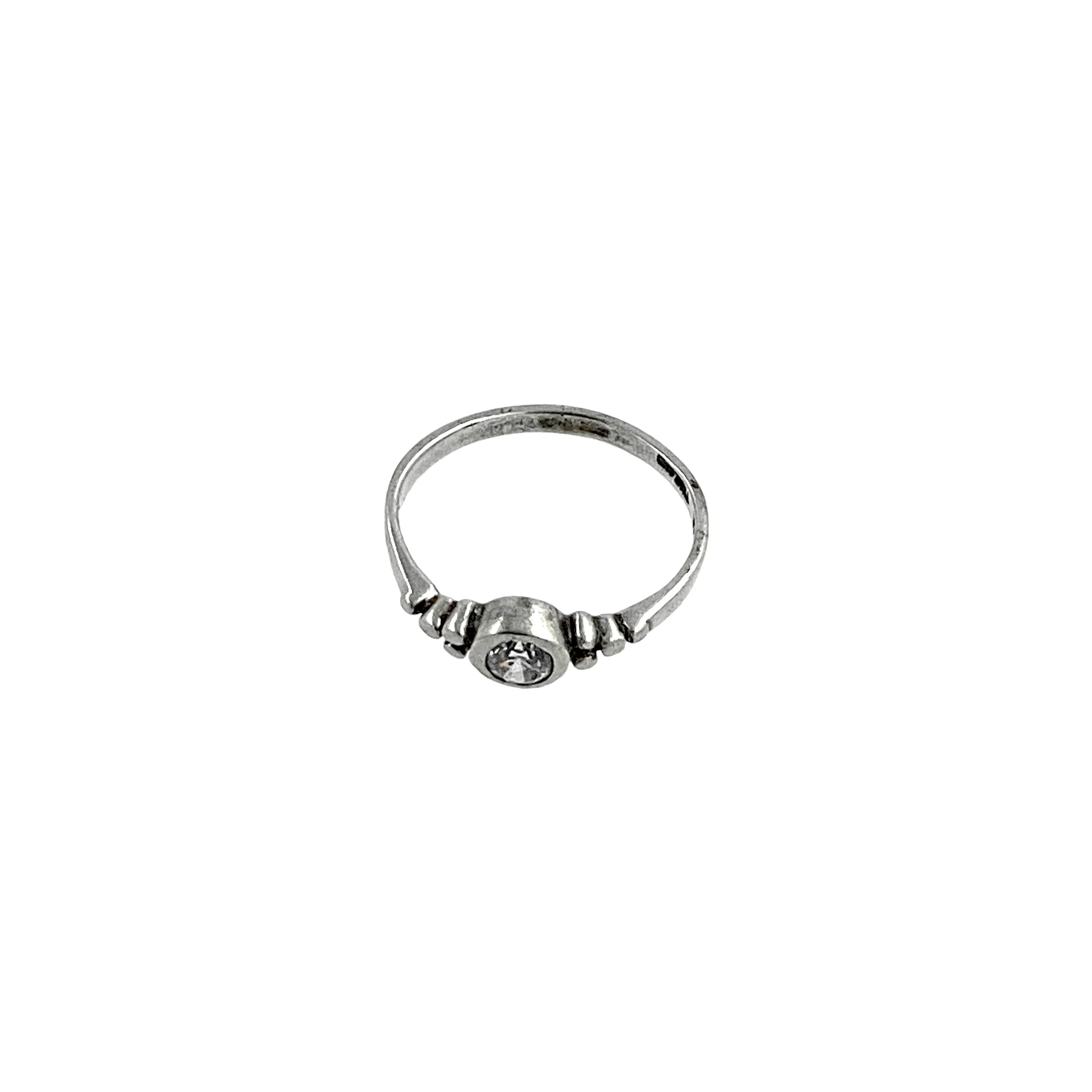 80s/90s 925 Sterling Cz Woman Solitaire Ring By Ima - Image 8