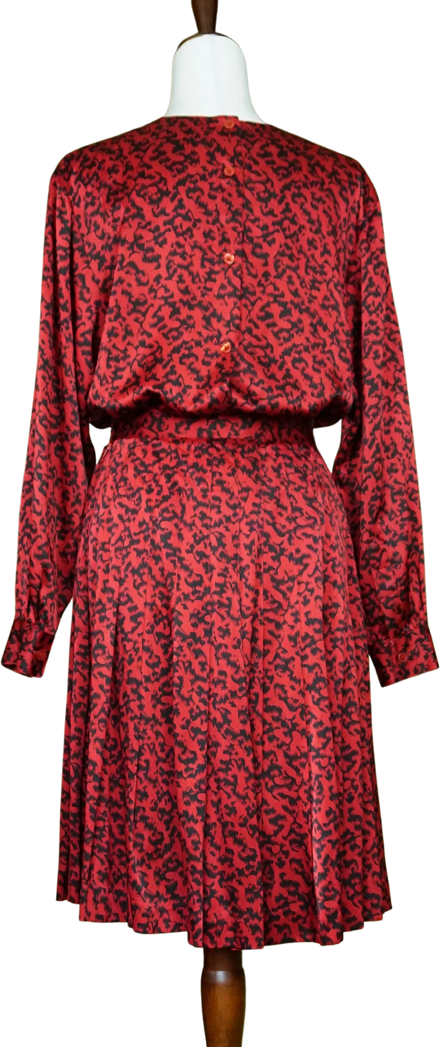 80s/90s Abstract Animal Print 3 Piece Skirt Set With Scarf By Doncaster Silks - Image 3