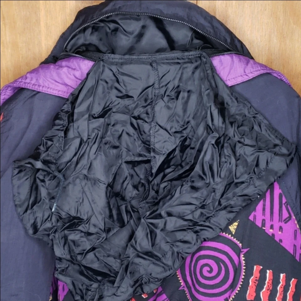 80s/90s Abstract Print Puffer Ski Jacket By Pro Spirit - Image 4