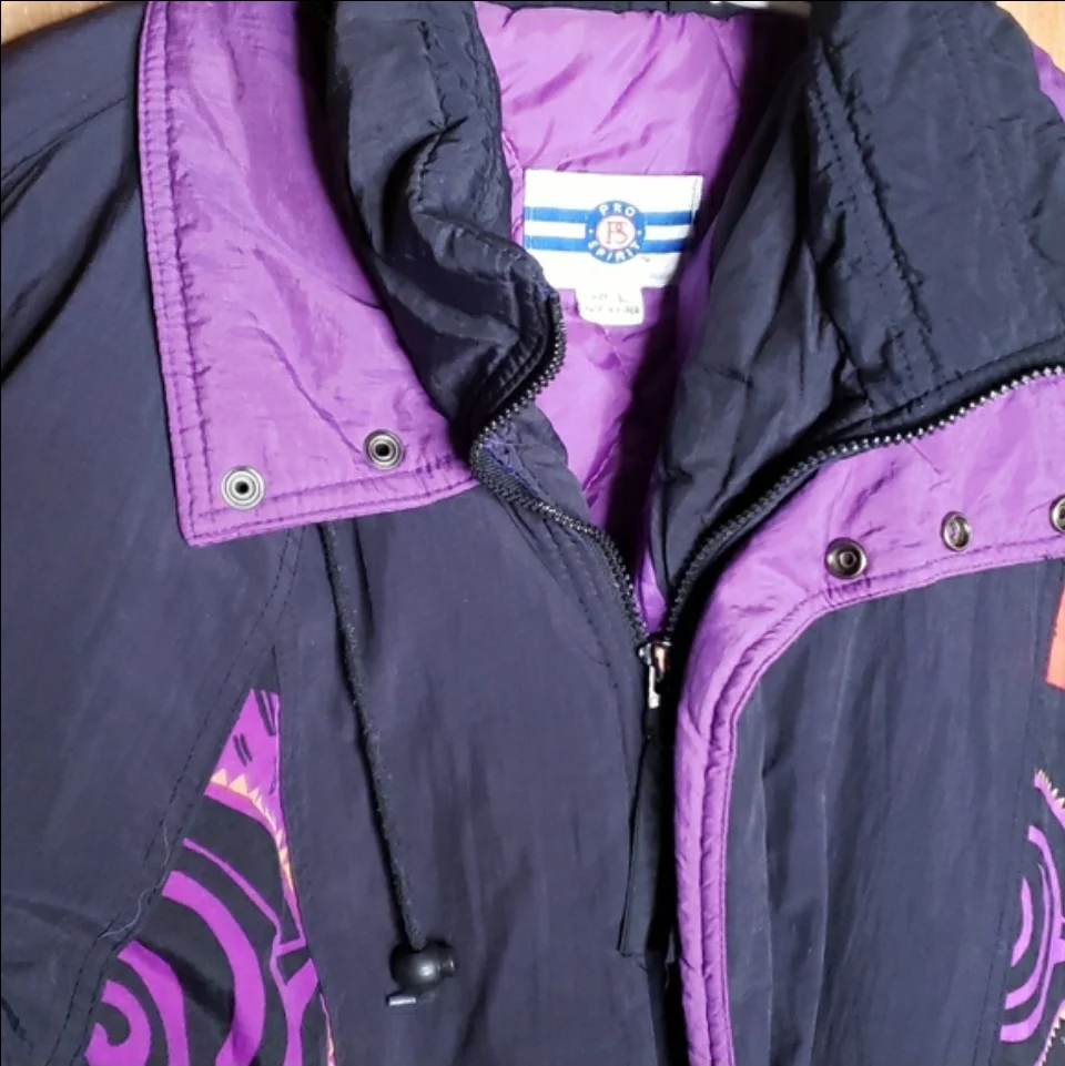 80s/90s Abstract Print Puffer Ski Jacket By Pro Spirit - Image 9