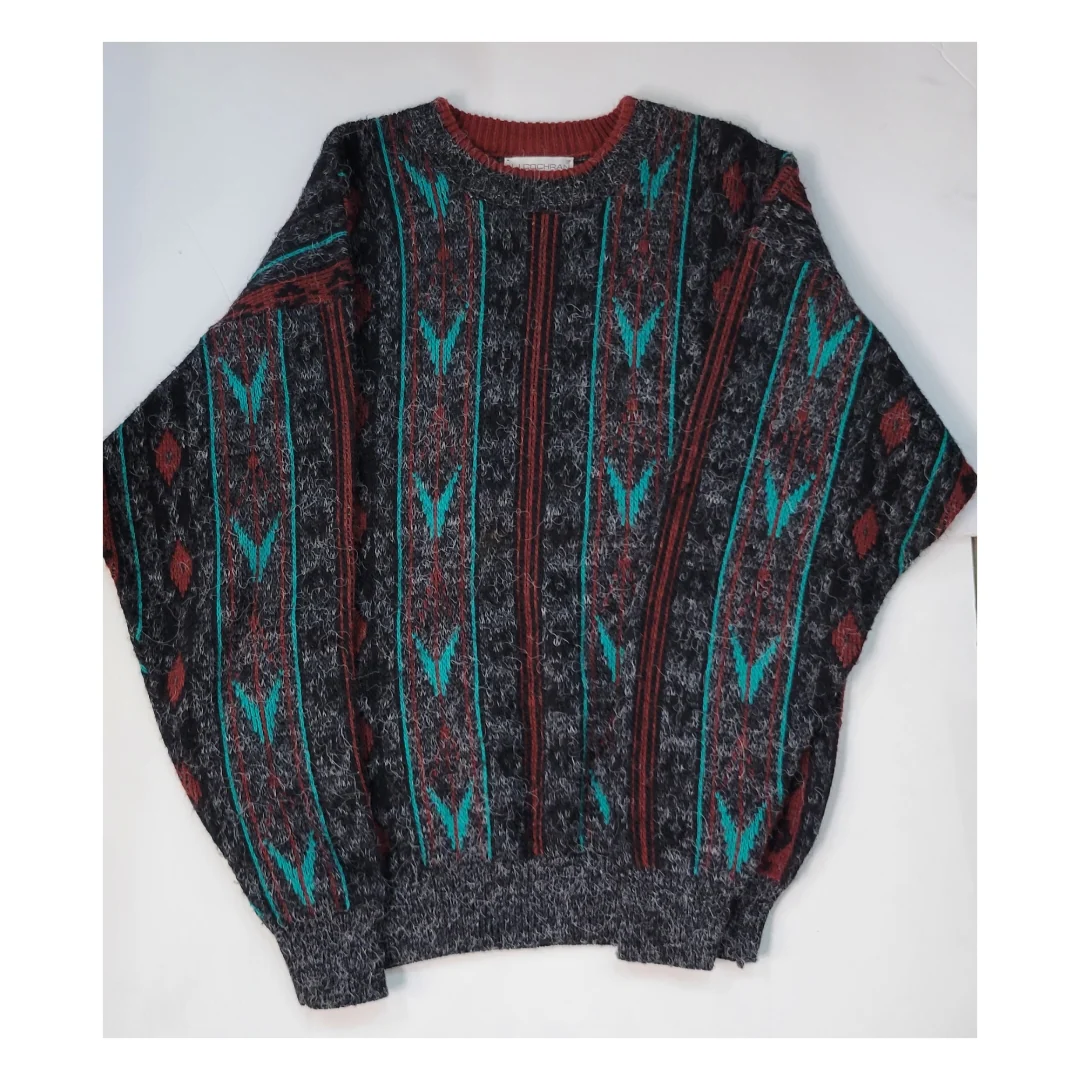 80s/90s Abstract Stripe Fuzzy Sweater - Image 3