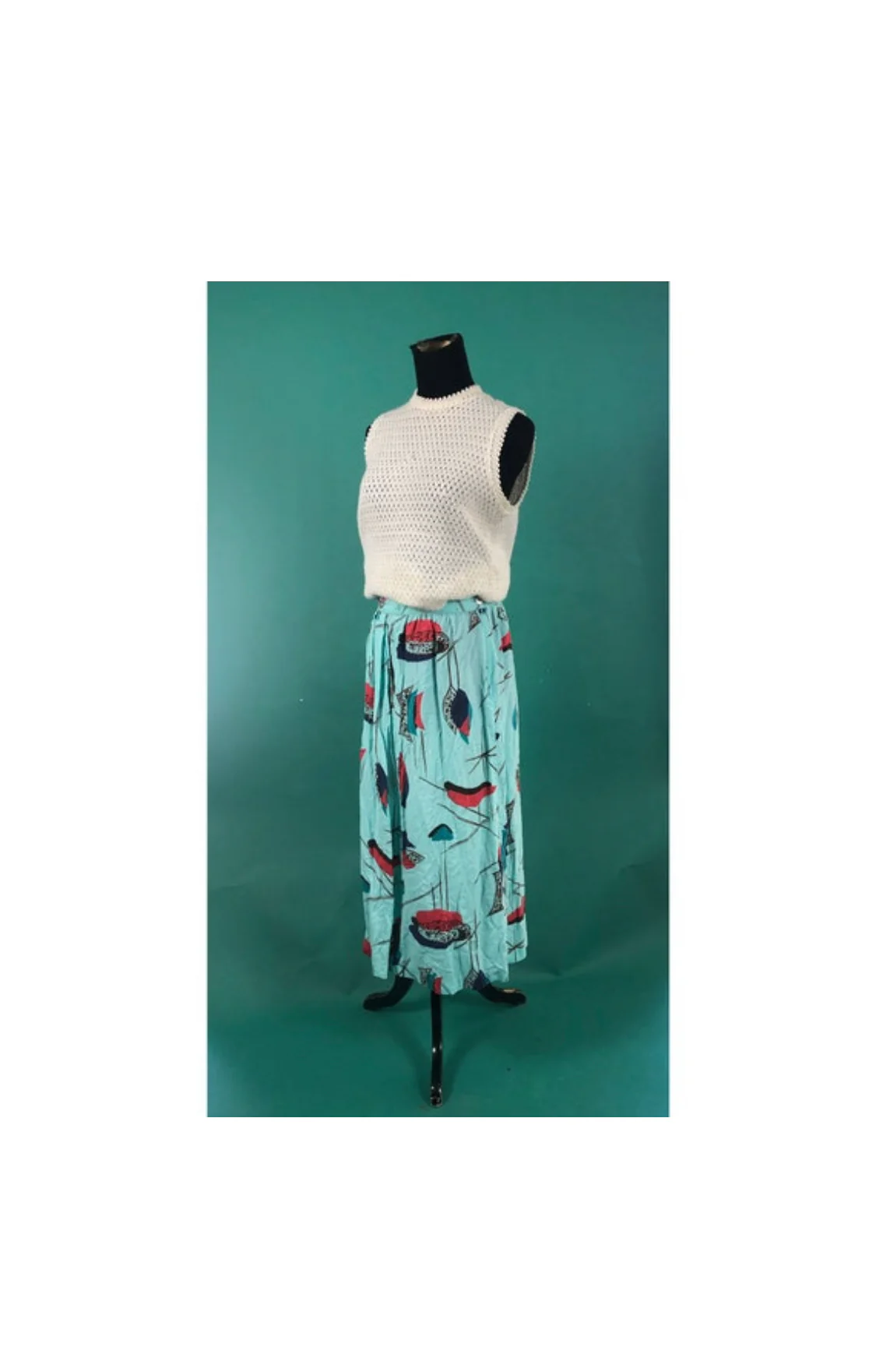 80s/90s Art Deco Graphic Midi Skirt by CG Designs - Image 3