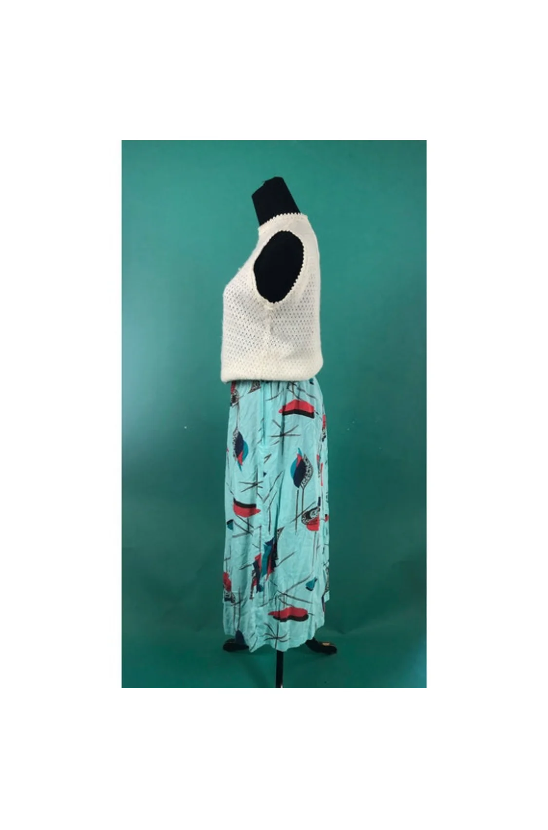 80s/90s Art Deco Graphic Midi Skirt by CG Designs - Image 4