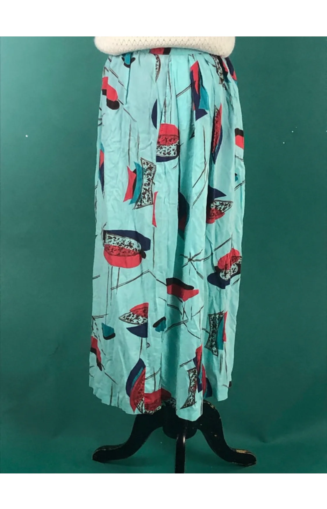 80s/90s Art Deco Graphic Midi Skirt by CG Designs - Image 5