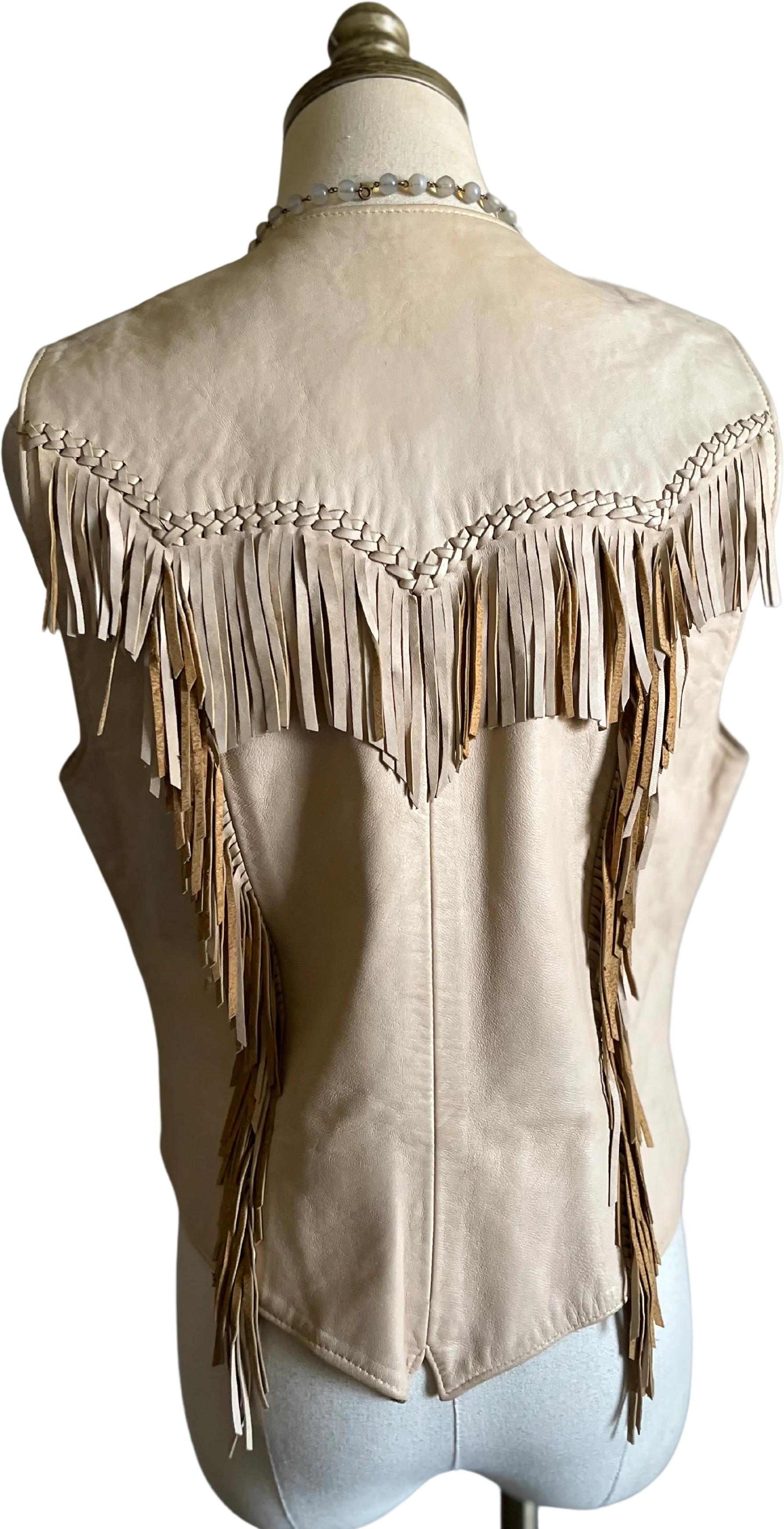 80s/90s Arturo Arocha Design Leather Beaded Western Vest By Burray Olson - Image 2