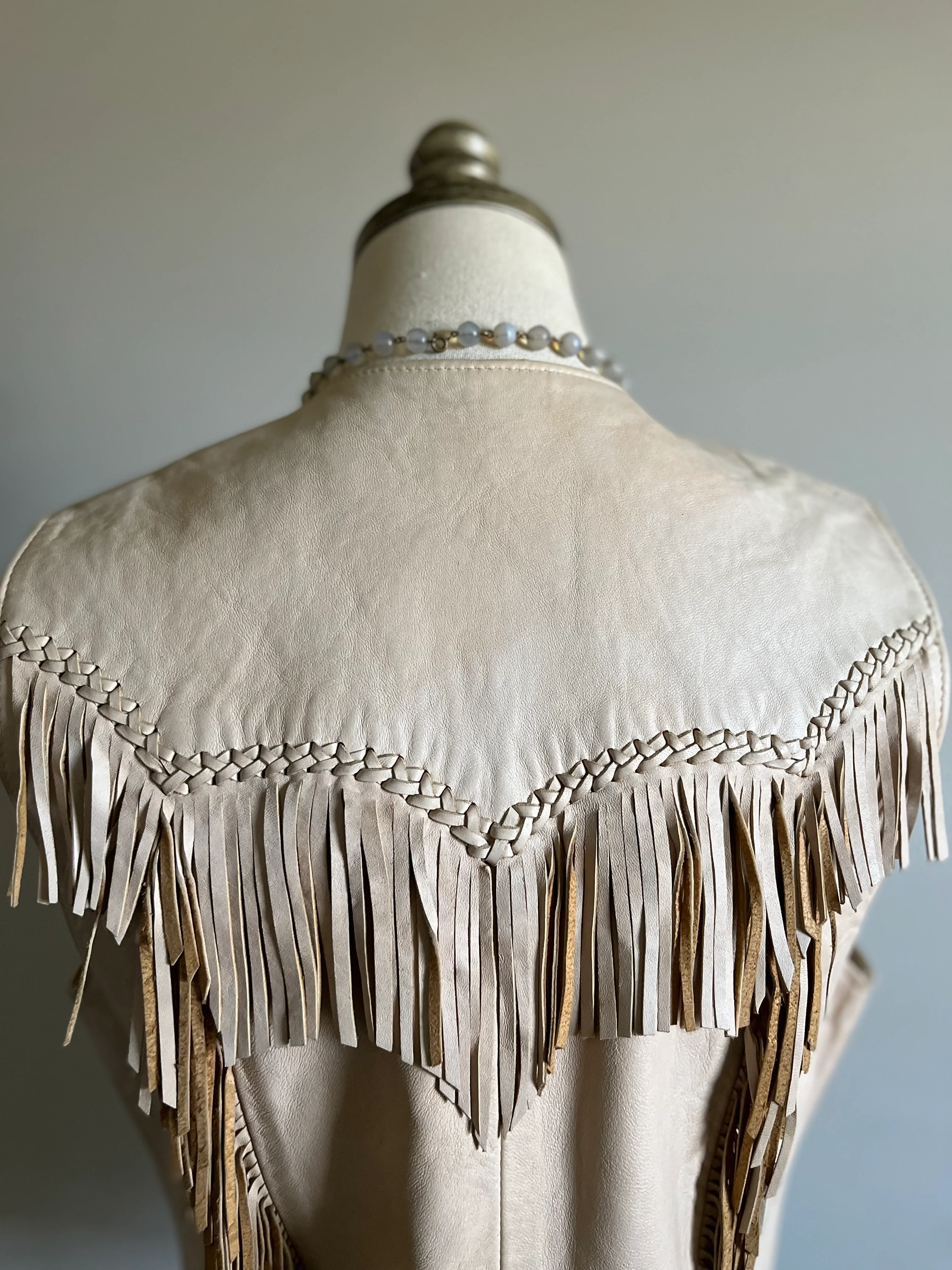 80s/90s Arturo Arocha Design Leather Beaded Western Vest By Burray Olson - Image 6