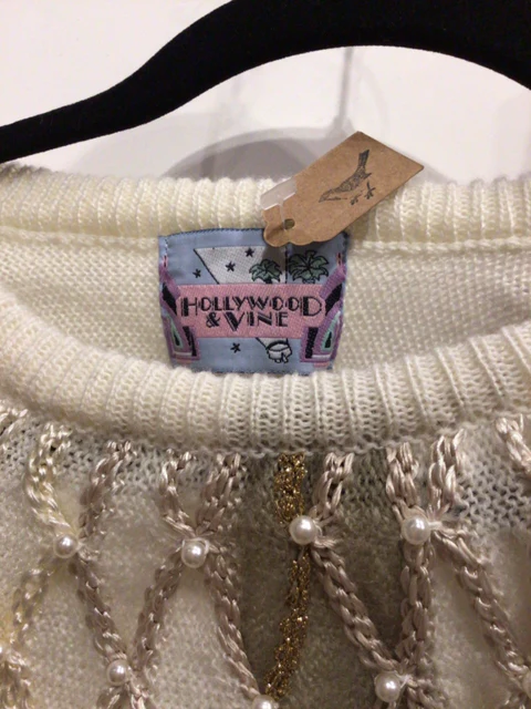 80s/90s Batwing Beaded Sweater - Image 5