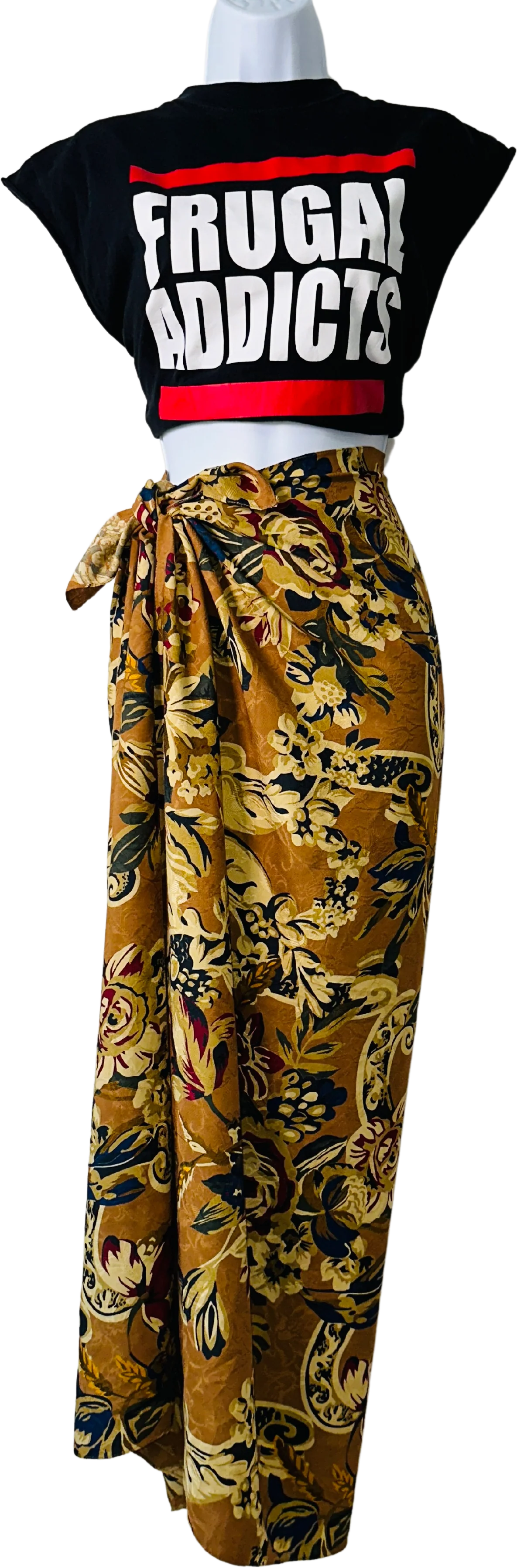 80s/90s Beautiful Large Versatile Wear Floral Scarf - Image 2