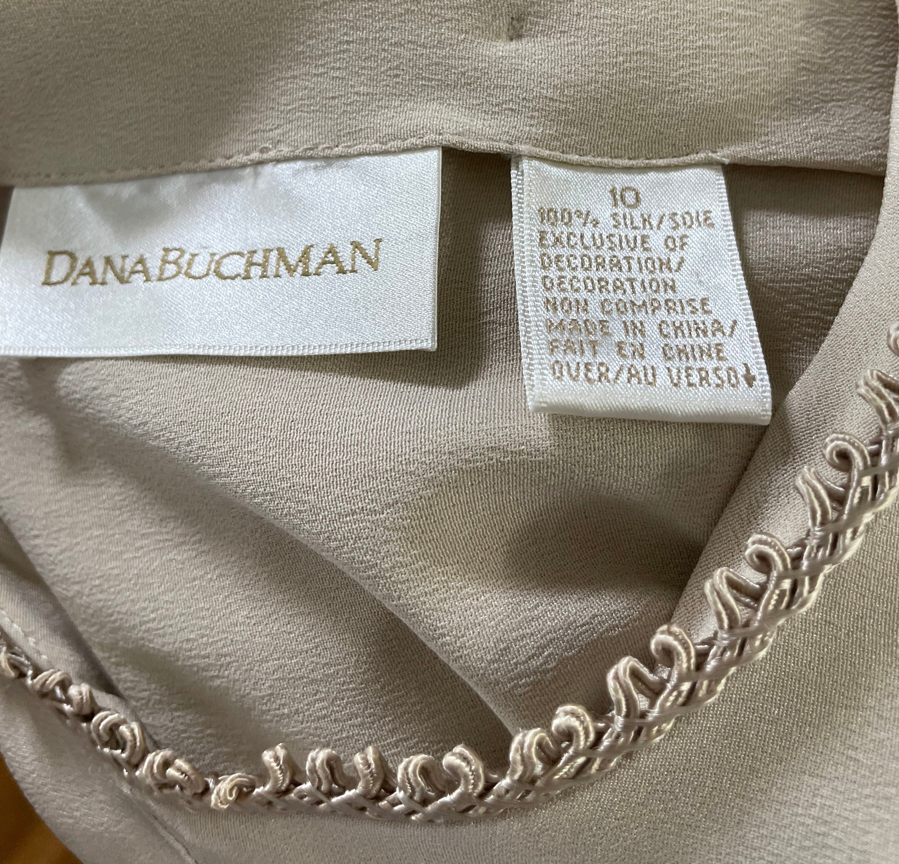 80s/90s Beige Silk Blouse By Dana Buchman - Image 7