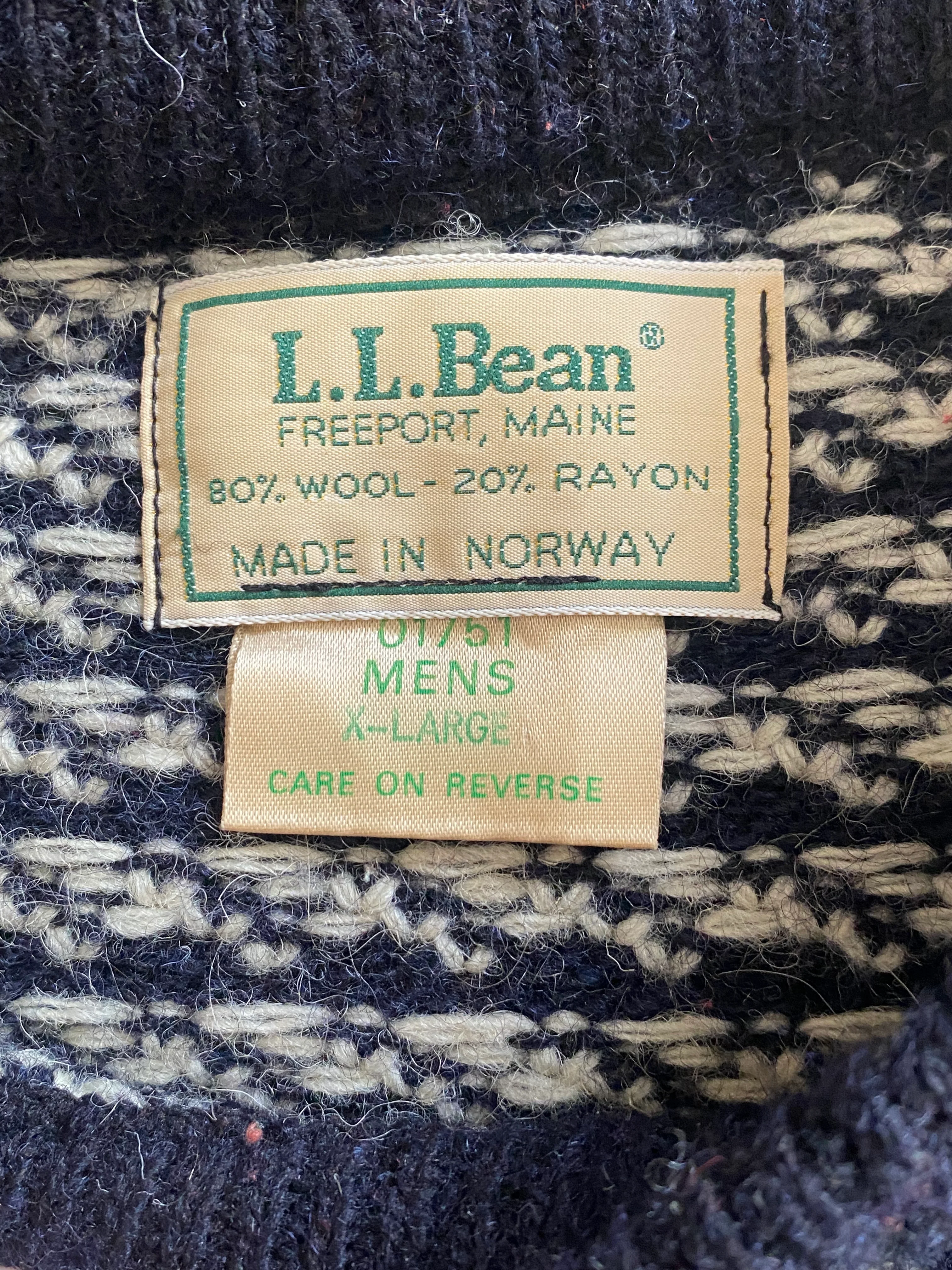 80s/90s Birdseye/fisherman Wool Blend Sweater Norway Xl By L.L. Bean - Image 7