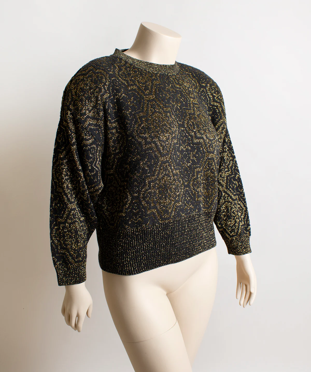 80s/90s Black And Gold Knit Glam Sweater By Pierre Cardin - Image 3