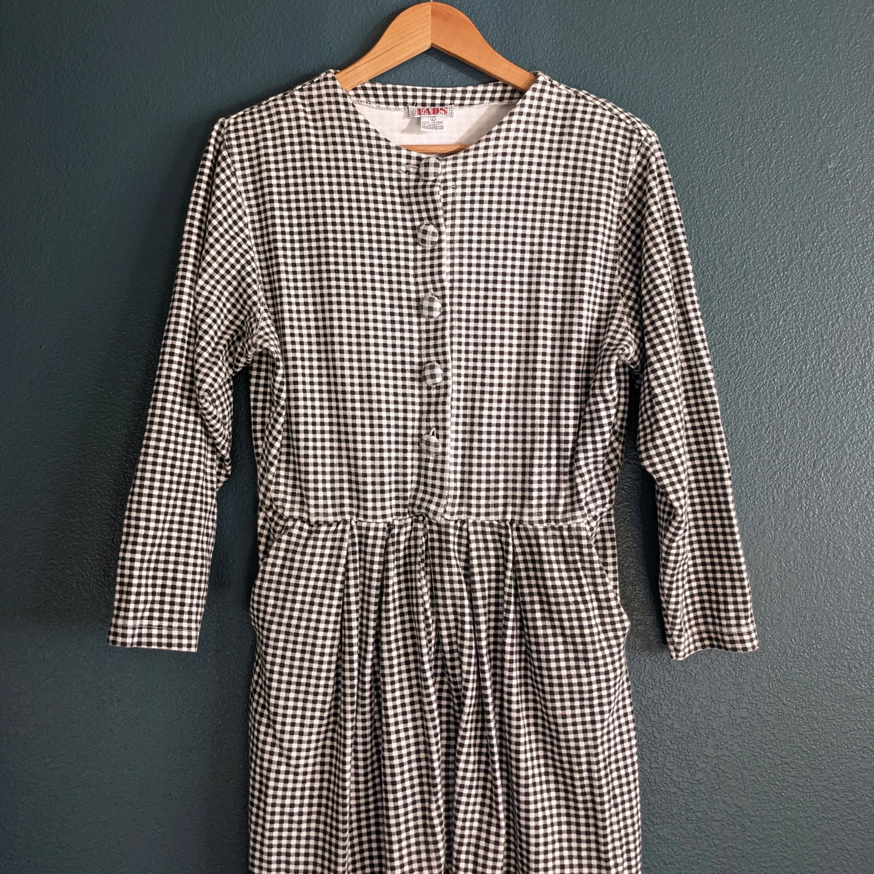 80s/90s Black And White Checkered Jumpsuit By Fads - Image 3