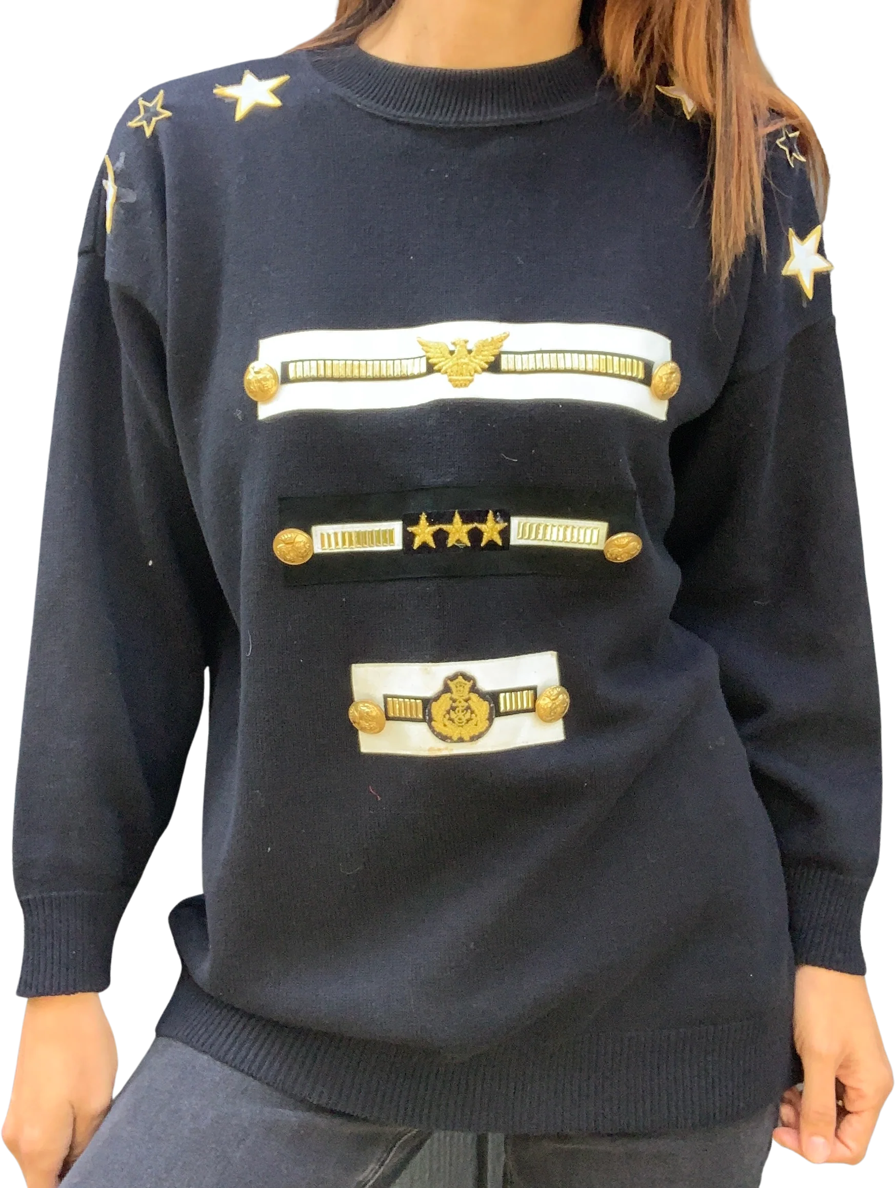 80s/90s Black Captain's Sweater By Mardel