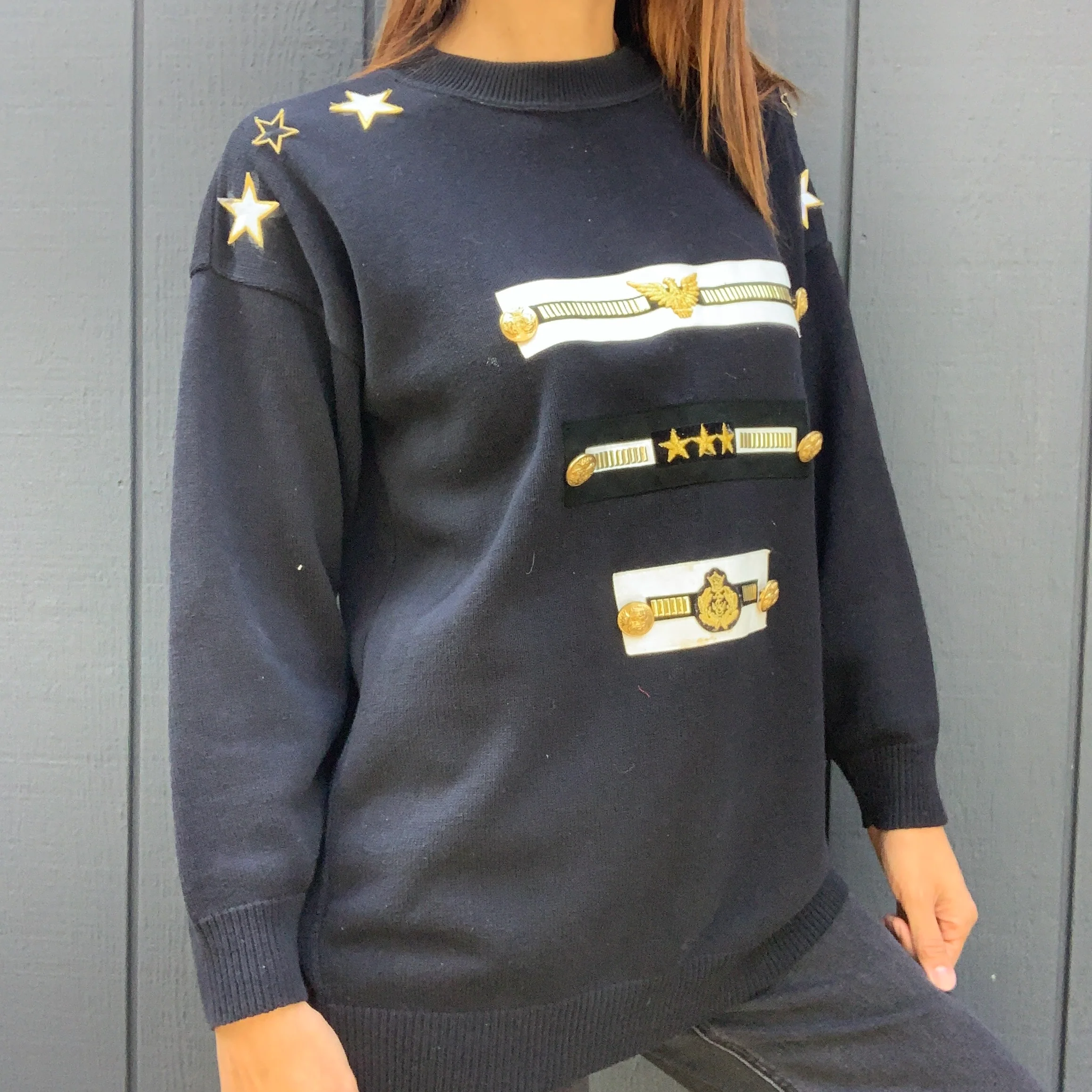 80s/90s Black Captain's Sweater By Mardel - Image 6
