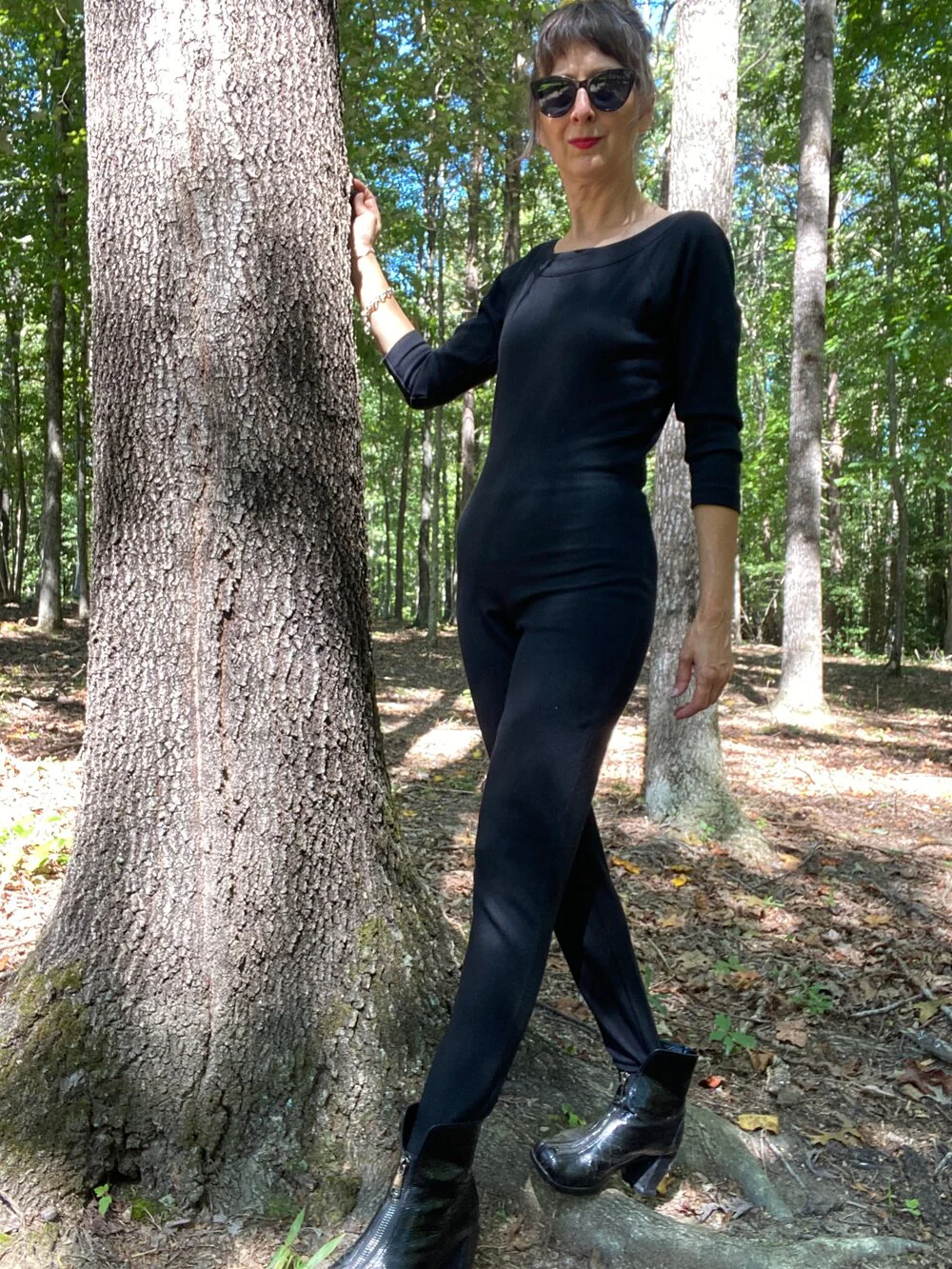 80s/90s Black Cotton Catsuit By Andrea Jovine - Image 3