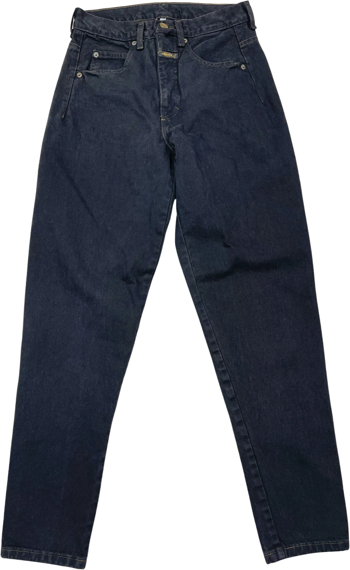 80s/90s Black Denim High Waisted Tapered Leg Mom Jeans By Marithe Francois Girbaud