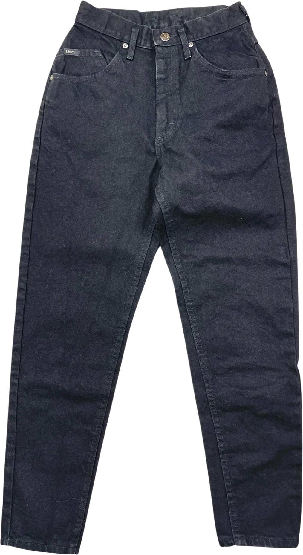 80s/90s Black High Waisted Tapered Leg Mom Jeans By Lee