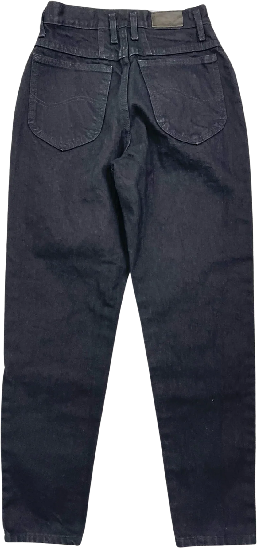 80s/90s Black High Waisted Tapered Leg Mom Jeans By Lee - Image 2