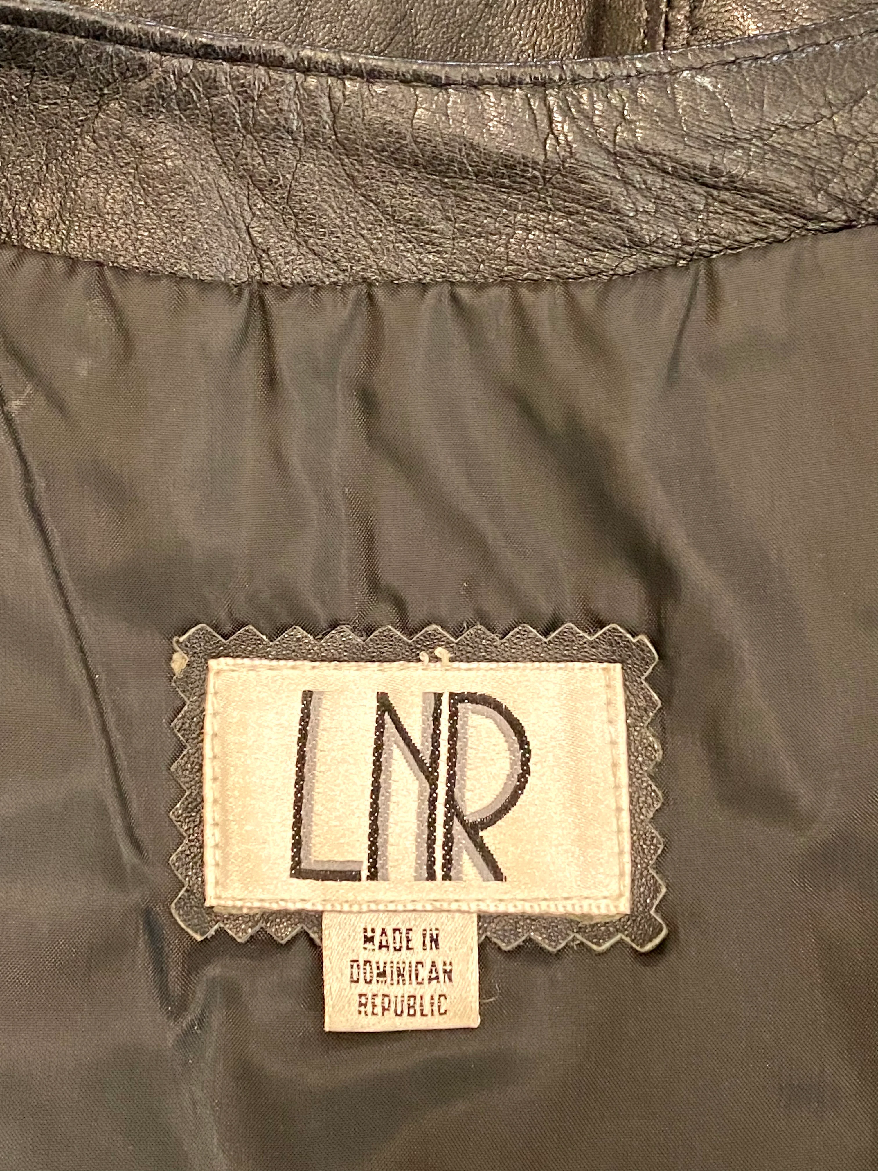 80s/90s Black Leather Extra Long Snap Down Bikercore Vest By Lnr - Image 13