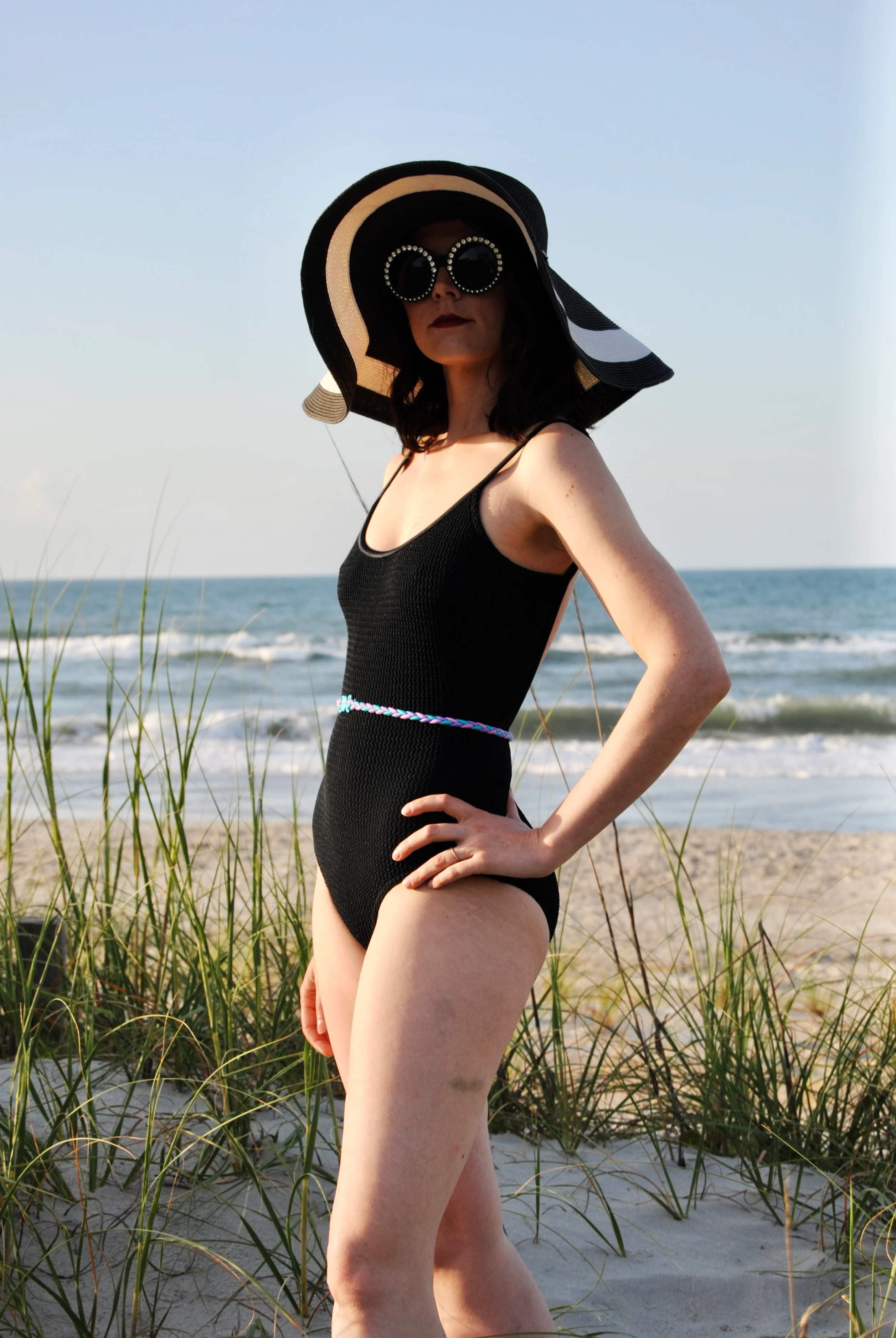 80s/90s Black One Piece Swim Suit - Image 3