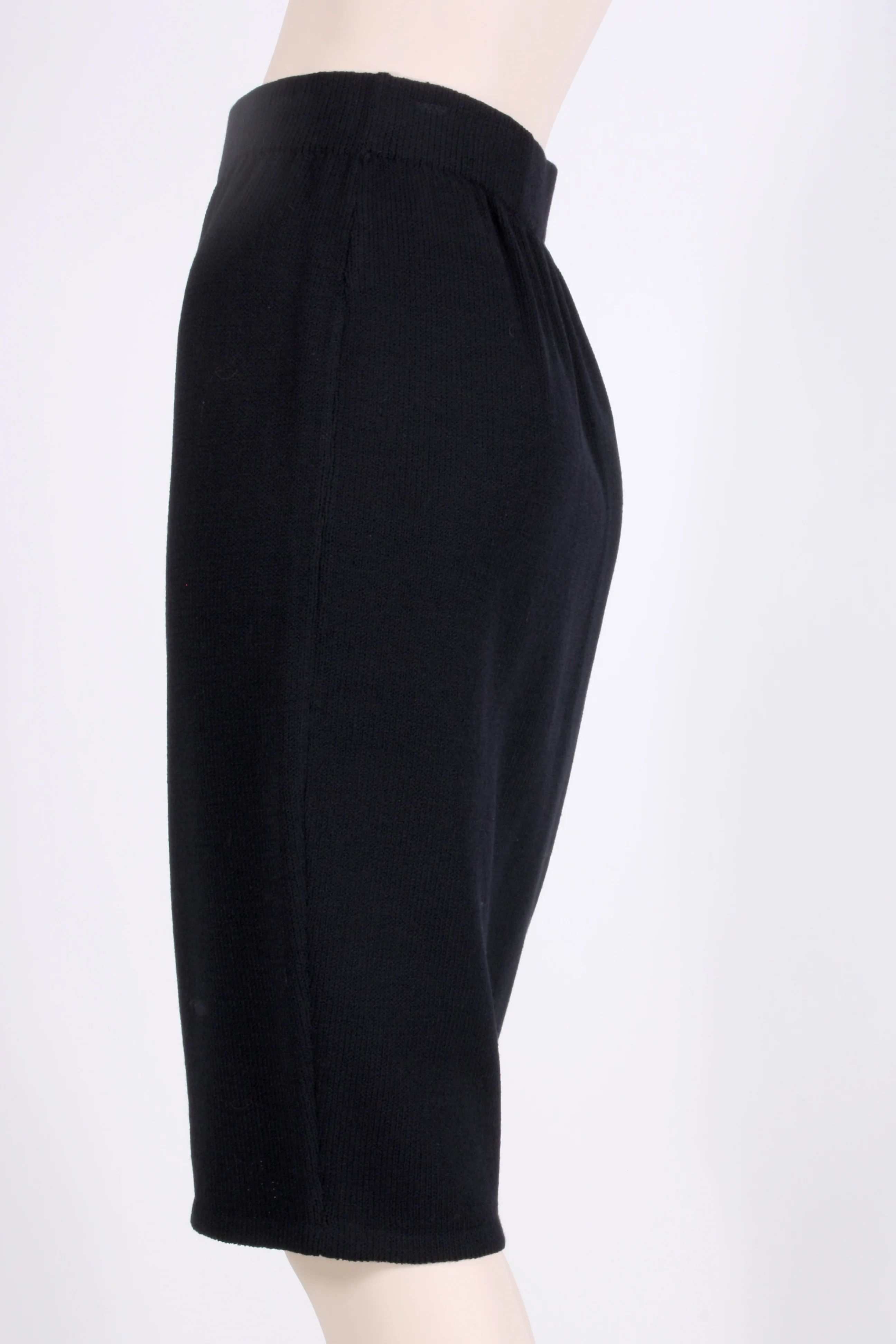 80s/90s Black Santana Wool Knit Knee Skirt By St. John Evening - Image 5