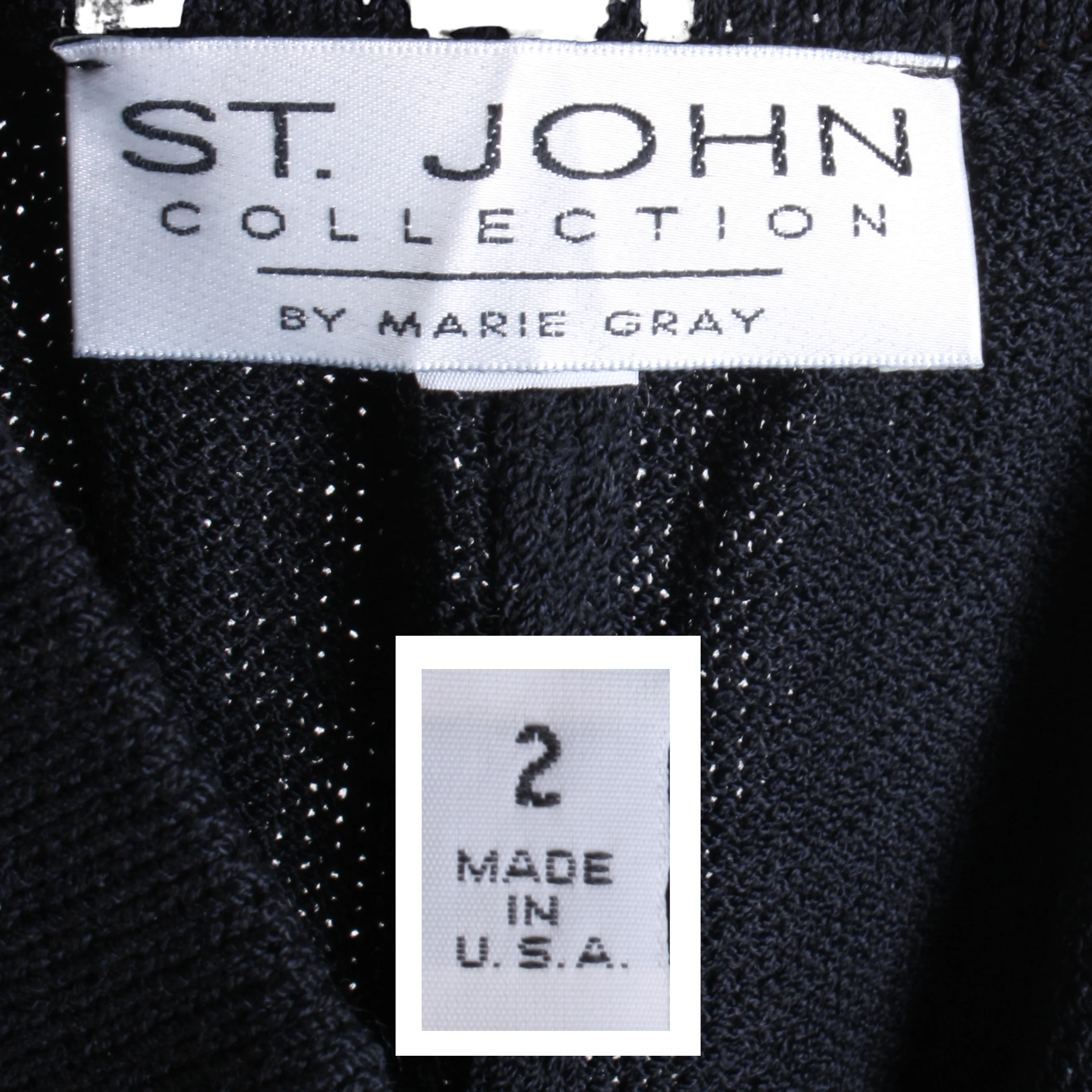 80s/90s Black Santana Wool Knit Pants W Pockets by St John Collection - Image 2