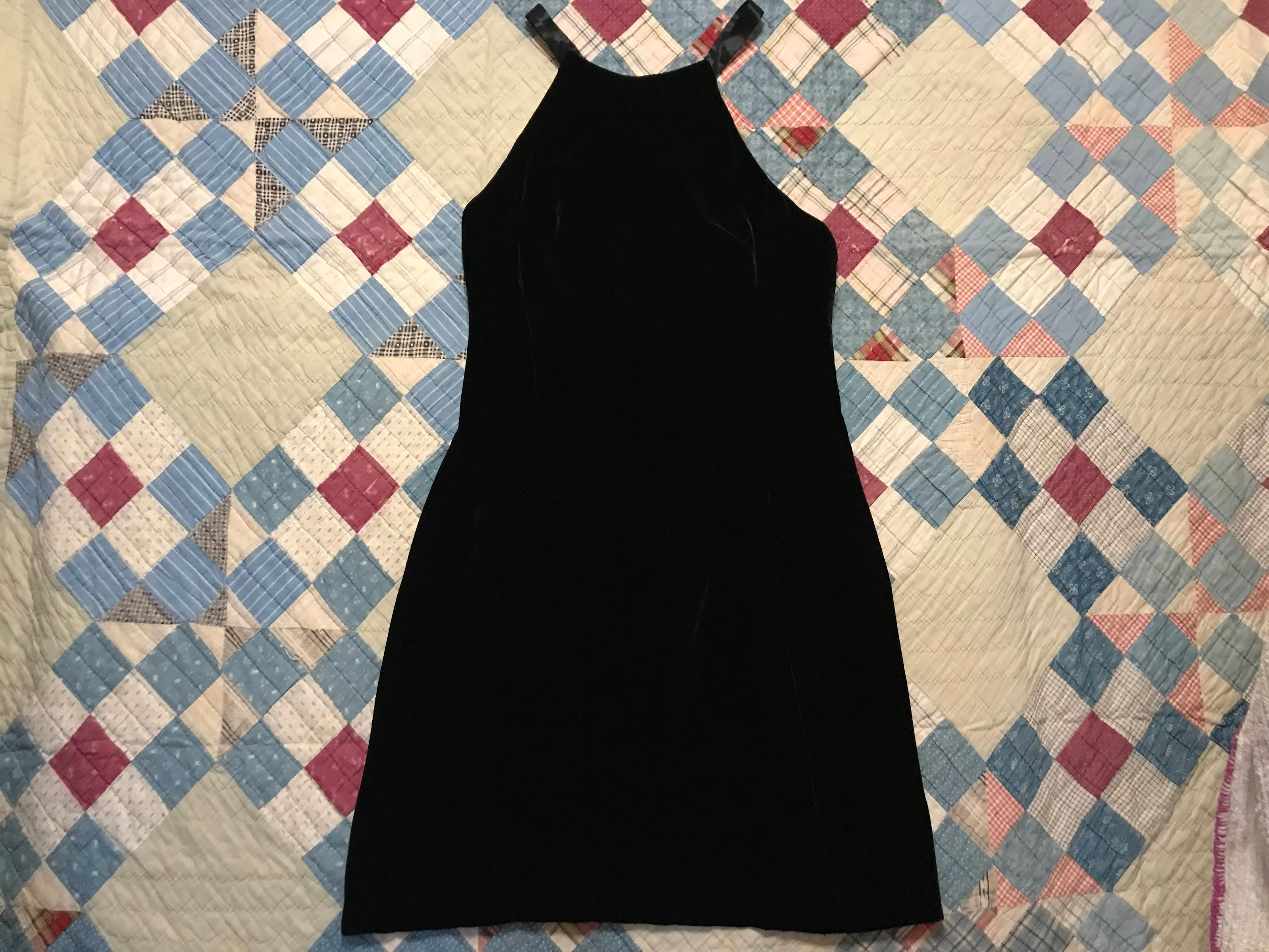 80s/90s Black Silk Velvet Formal Cocktail Party Dress By Nicole Miller - Image 5