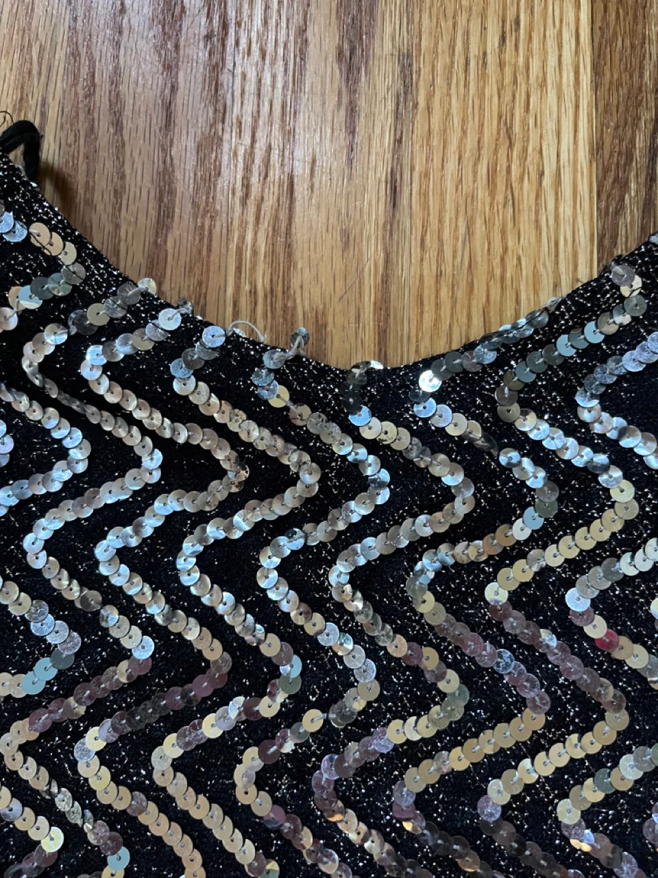 80s/90s Black Silver Sequin Low Back Sleeveless Mini Dress By Glenrob Ltd - Image 3