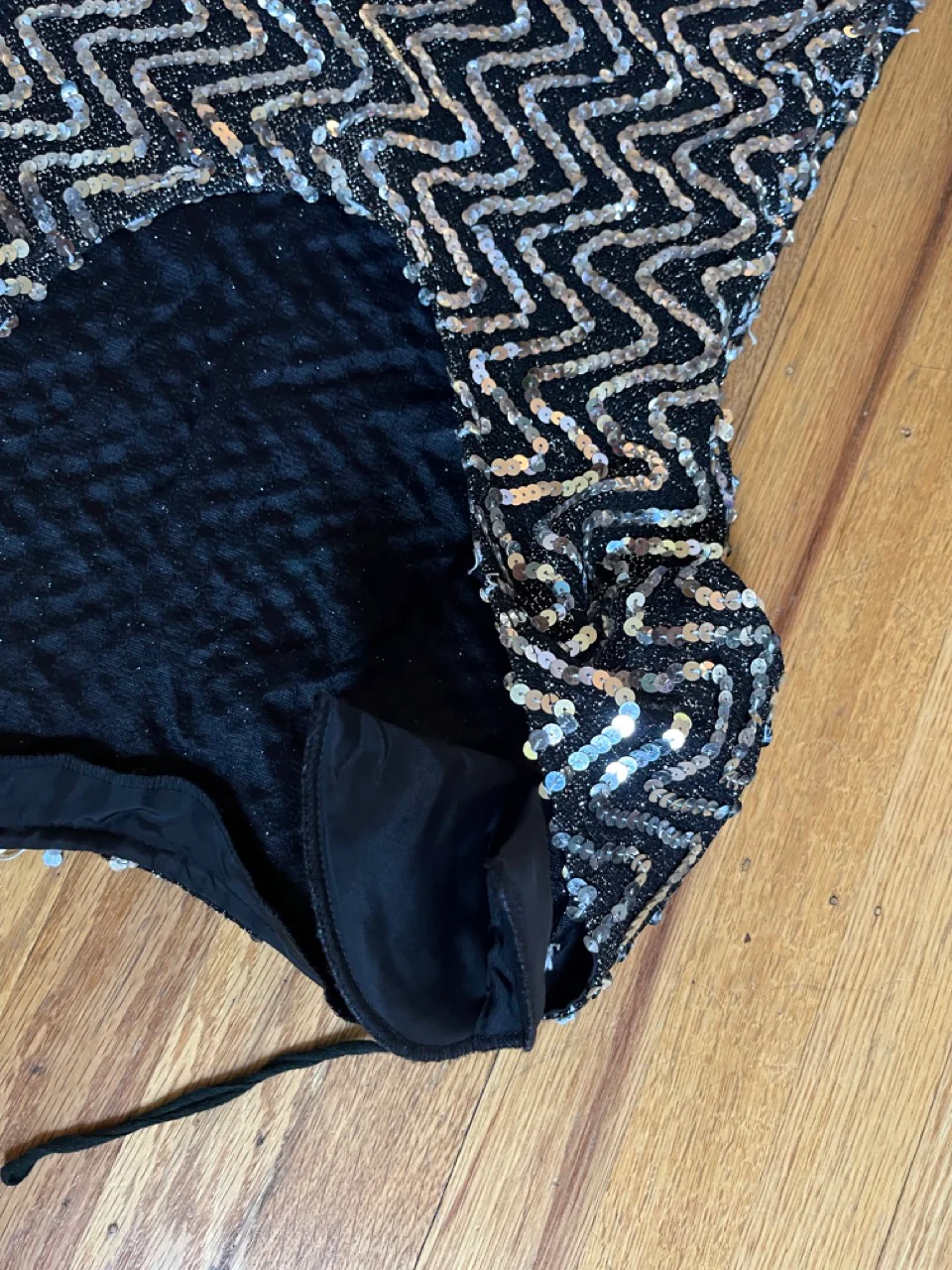 80s/90s Black Silver Sequin Low Back Sleeveless Mini Dress By Glenrob Ltd - Image 5