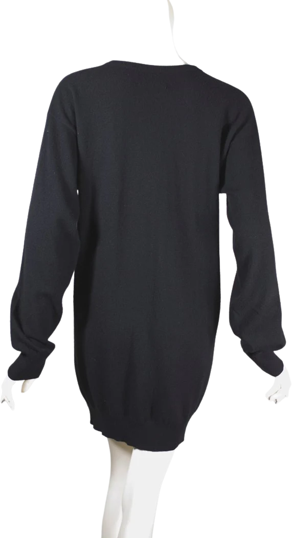 80s/90s Black Tunic Length Cashmere Sweater Or Mini Dress by  Cashmere & Company - Image 2