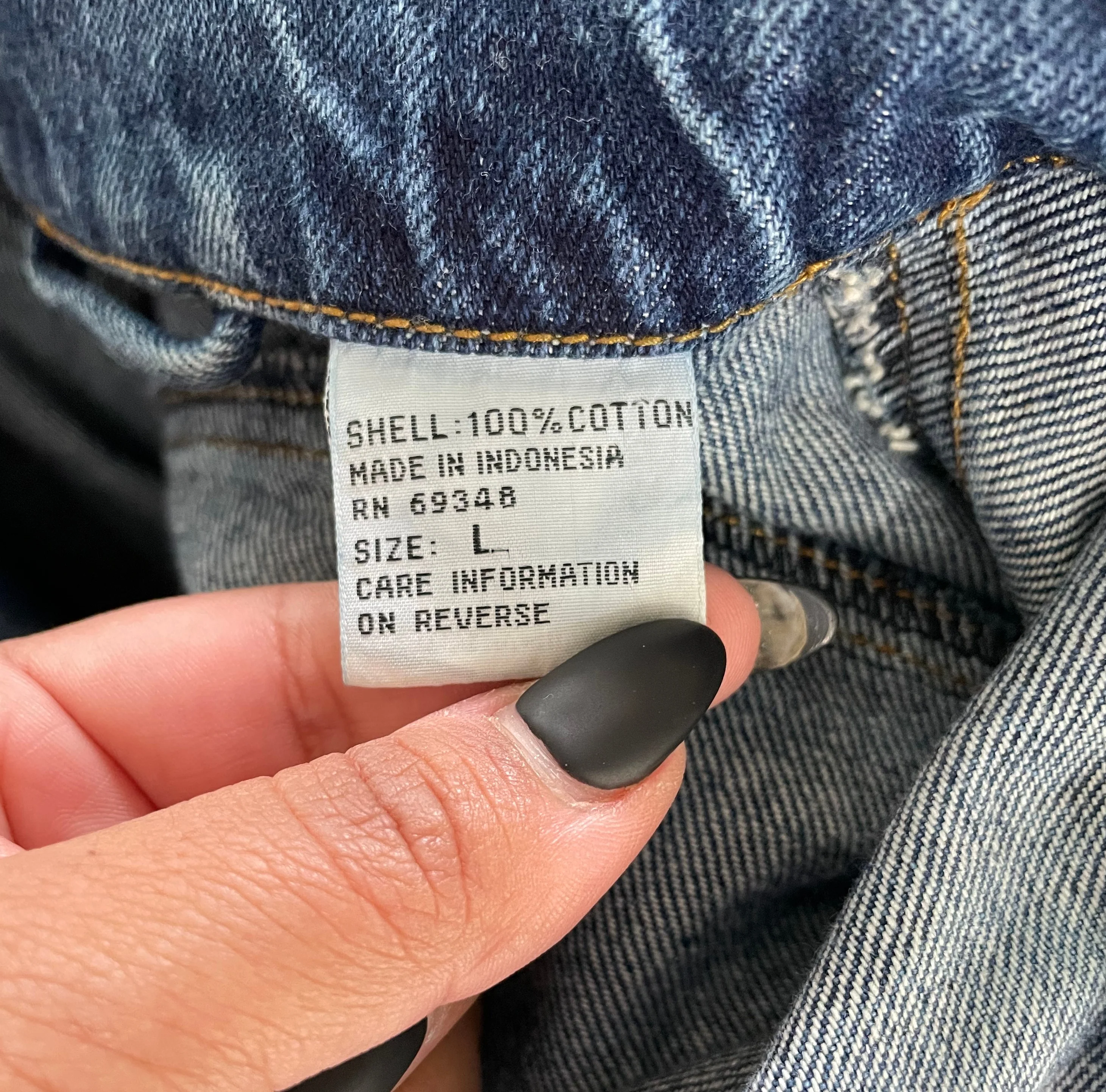 80s/90s Blue Cotton Oversized Denim Jacket By East West - Image 6