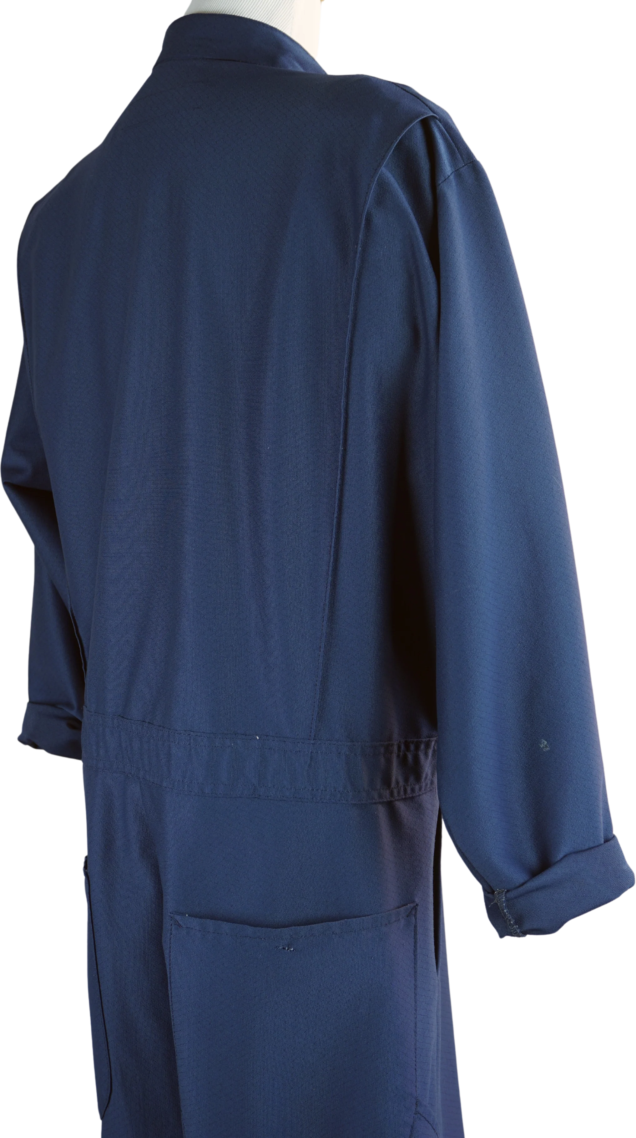 80s/90s Blue Coveralls Zip Front Flight Suit Workwear By Image Plus - Image 2