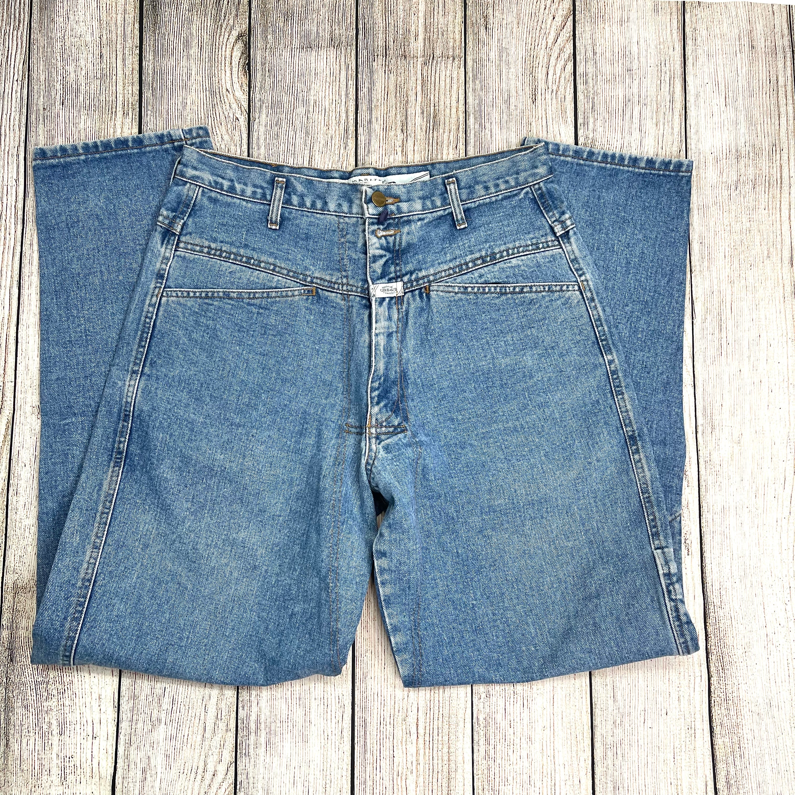 80s/90s Blue Denim High Waisted Tapered Leg Mom Jeans By Marithe Francois Girbaud - Image 5