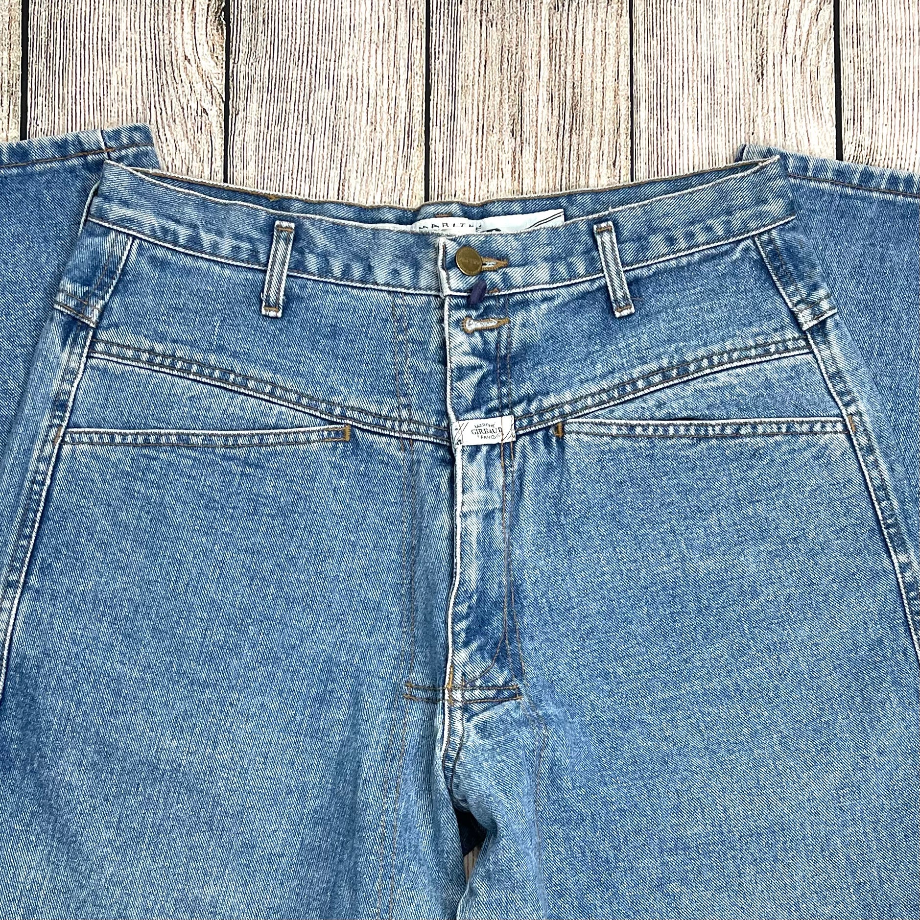 80s/90s Blue Denim High Waisted Tapered Leg Mom Jeans By Marithe Francois Girbaud - Image 6