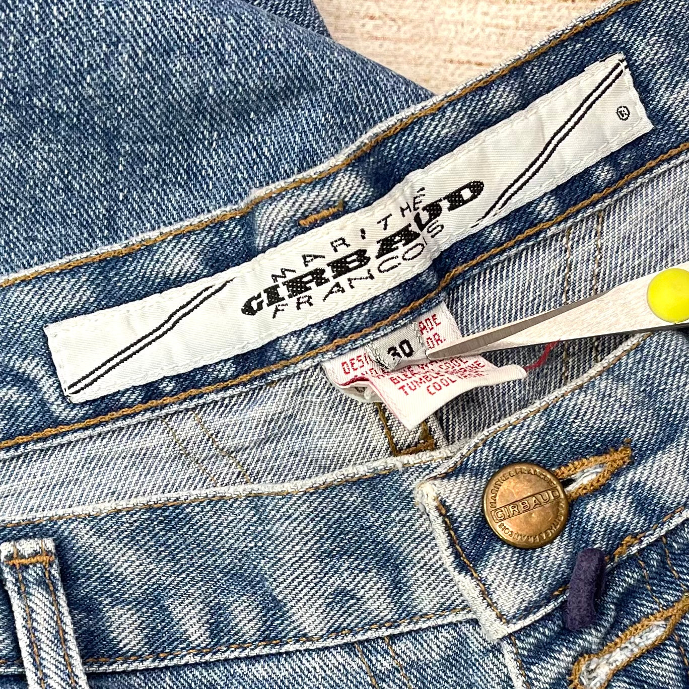 80s/90s Blue Denim High Waisted Tapered Leg Mom Jeans By Marithe Francois Girbaud - Image 9